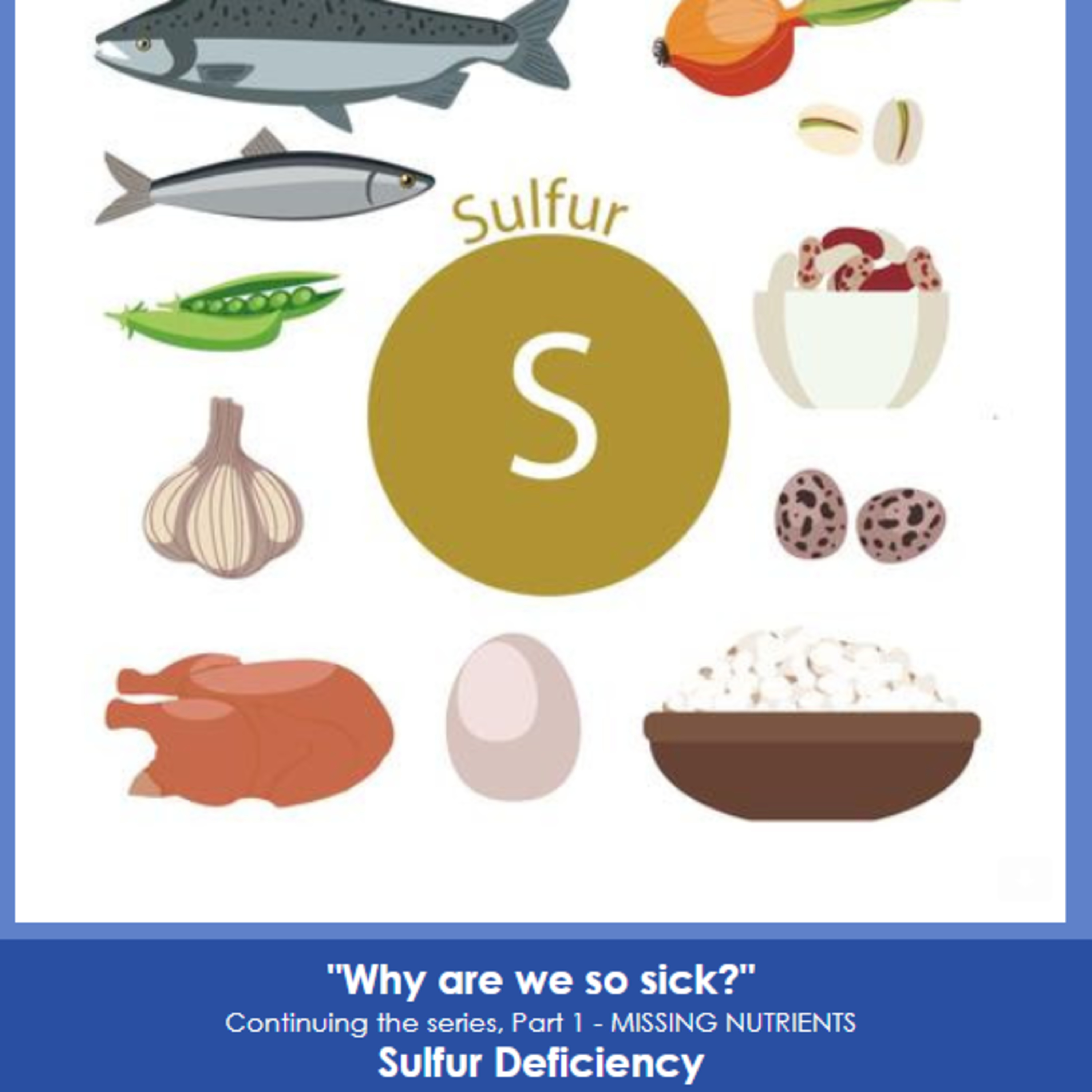 Why are we so sick? Continuing the series, Part 1 - MISSING NUTRIENTS ﻿Sulfur Deficiency