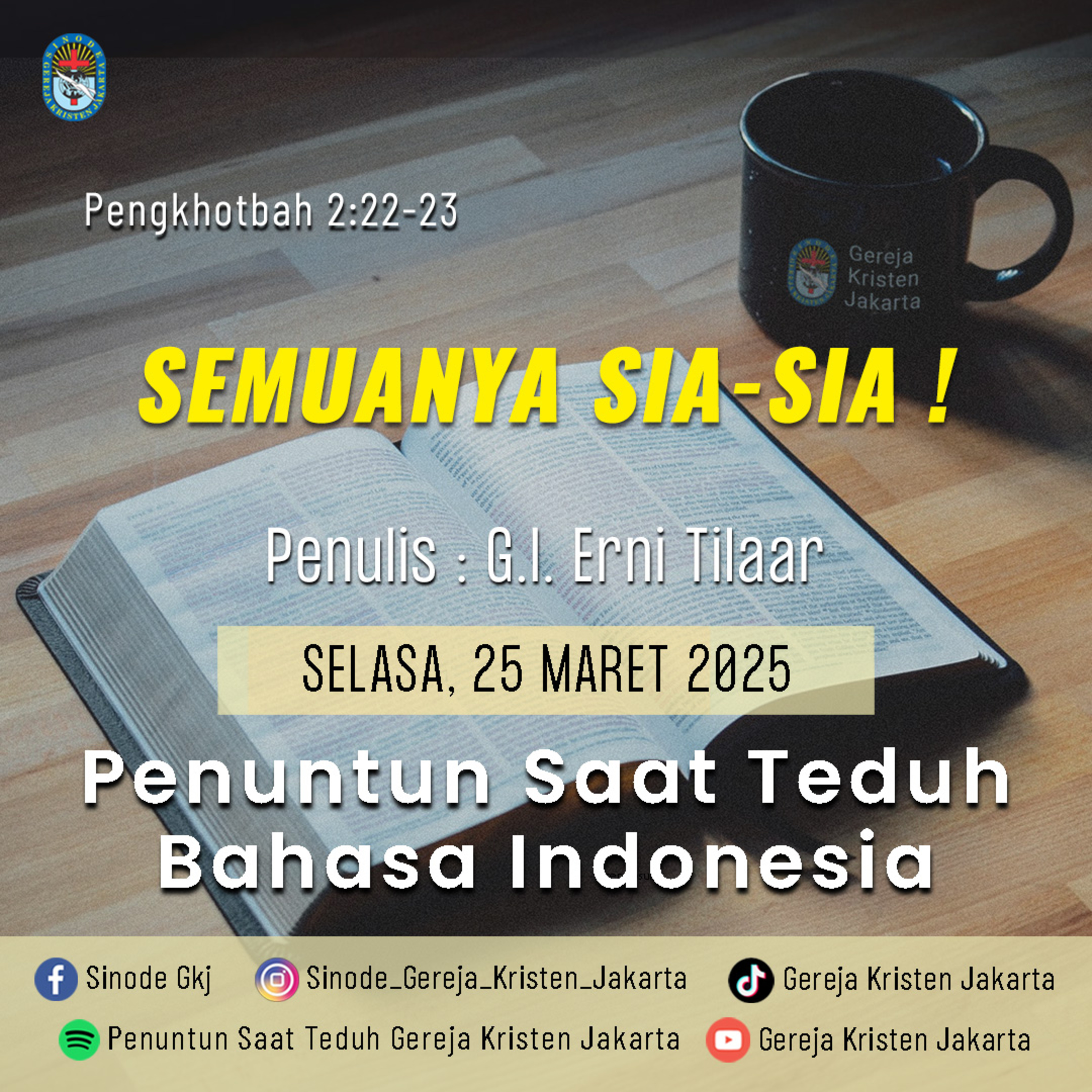 Penuntun Saat Teduh Gereja Kristen Jakarta