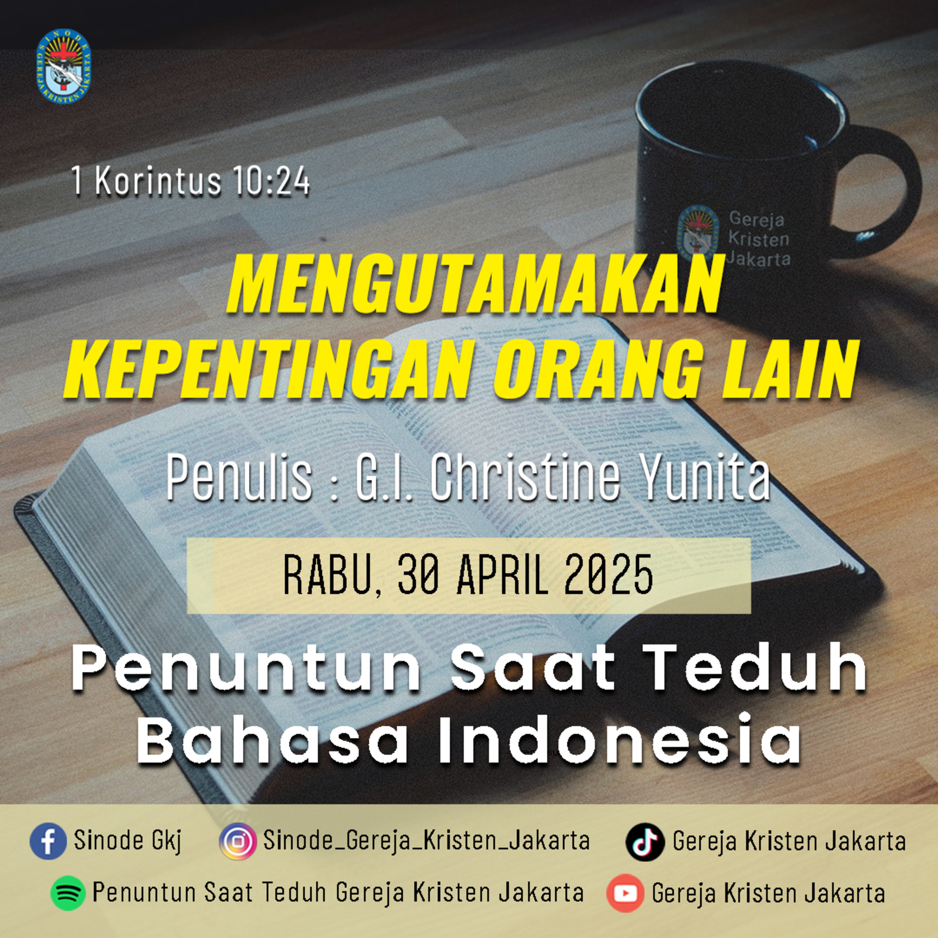 30-4-2025 - Mengutamakan Kepentingan Orang Lain (PST GKJ Bahasa Indonesia) episode artwork