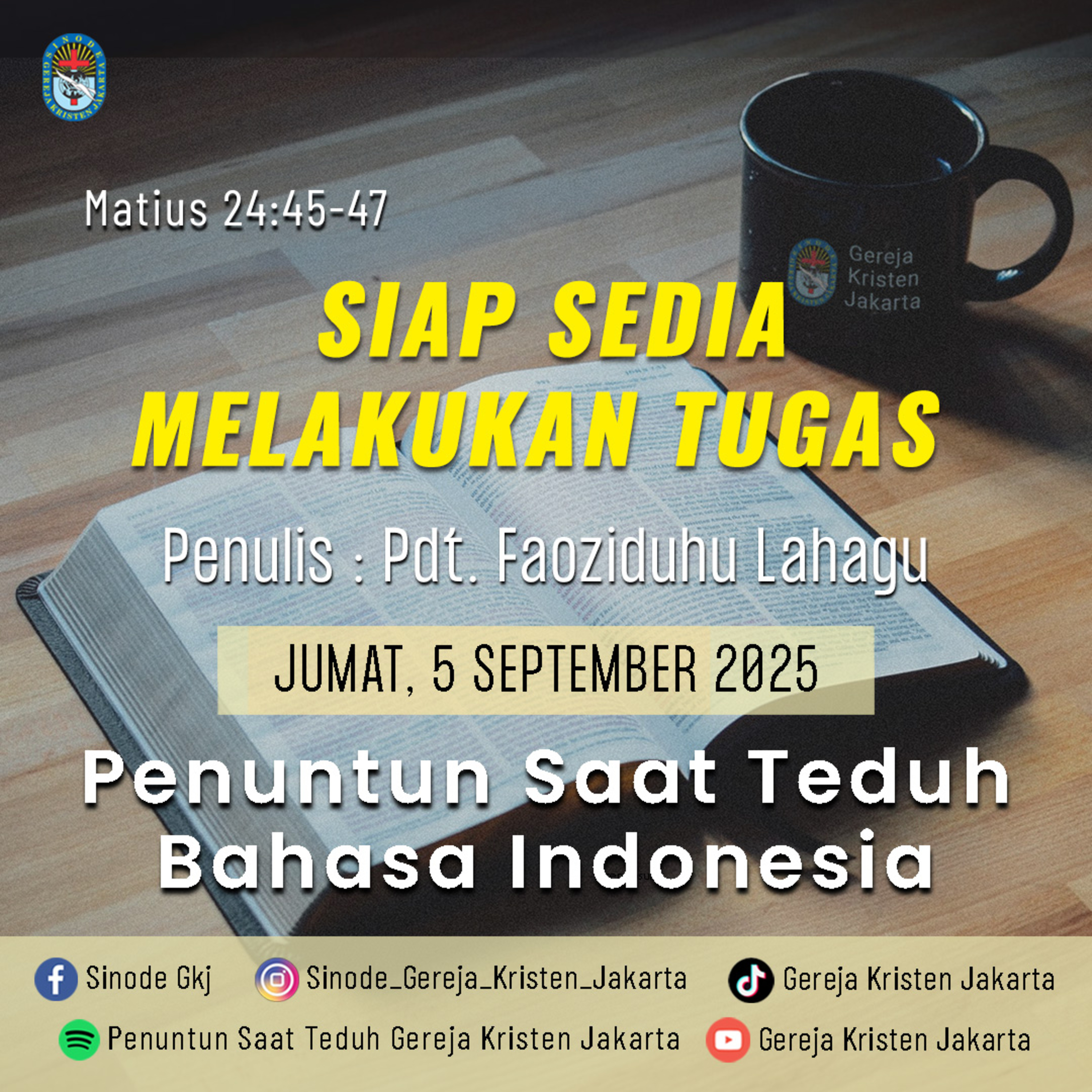 Penuntun Saat Teduh Gereja Kristen Jakarta