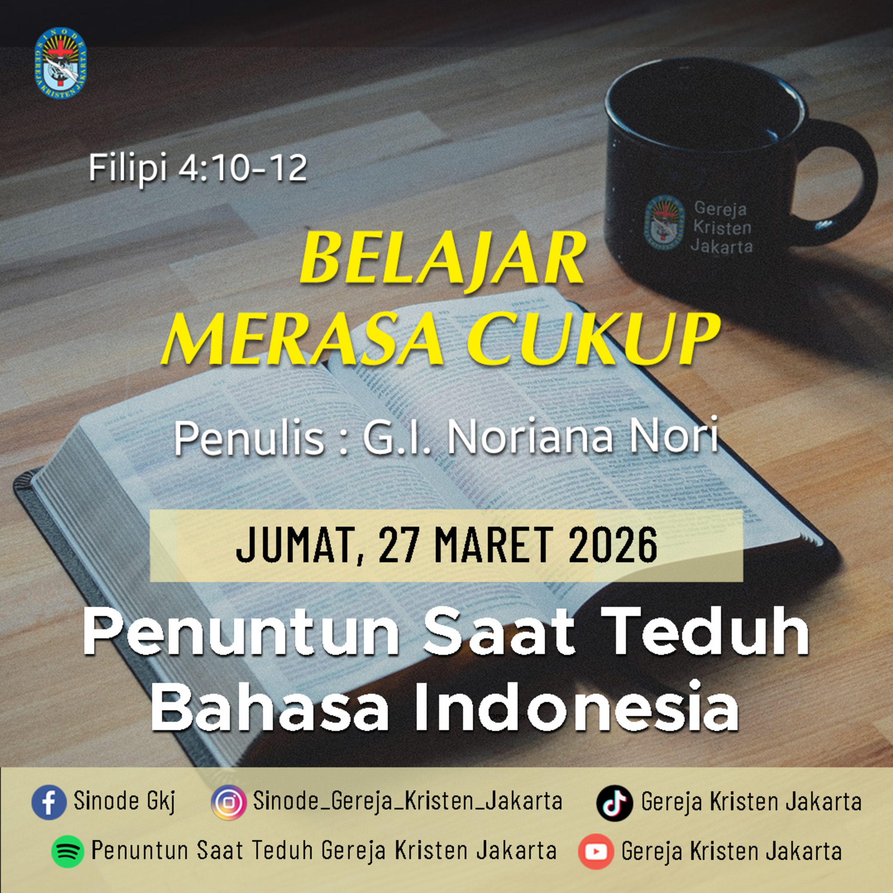 27-3-2026 - Belajar Merasa Cukup (PST GKJ Bahasa Indonesia) episode artwork