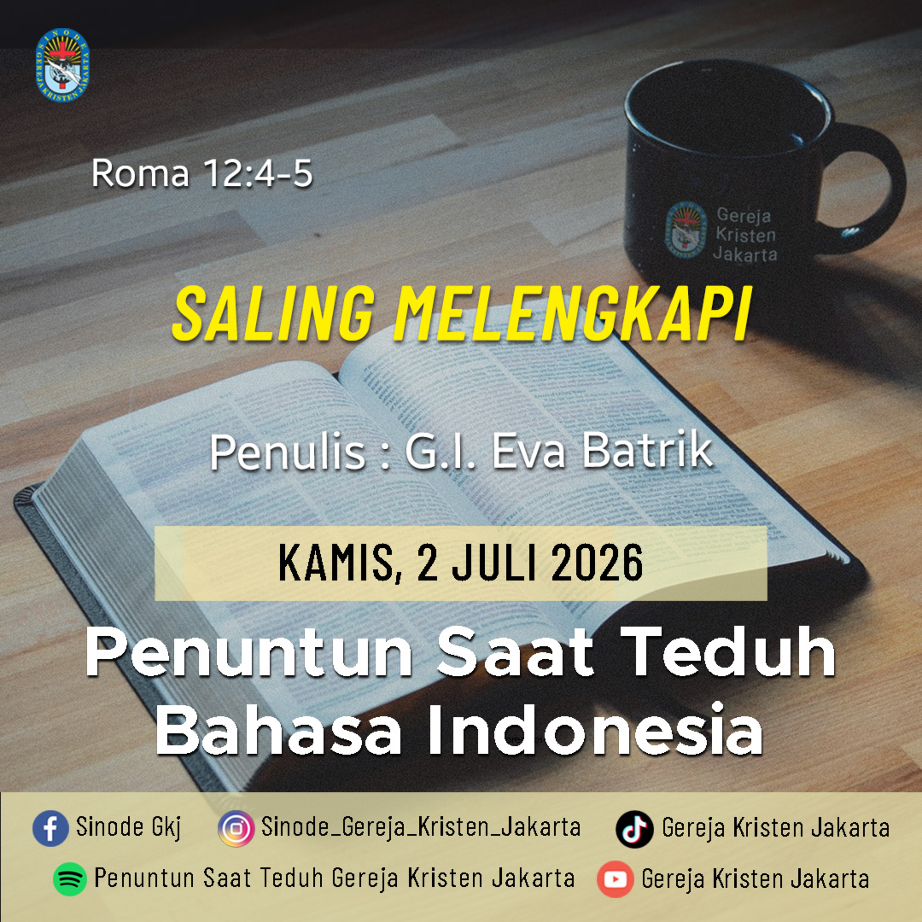 2-7-2026 - Saling Melengkapi (PST GKJ Bahasa Indonesia) episode artwork