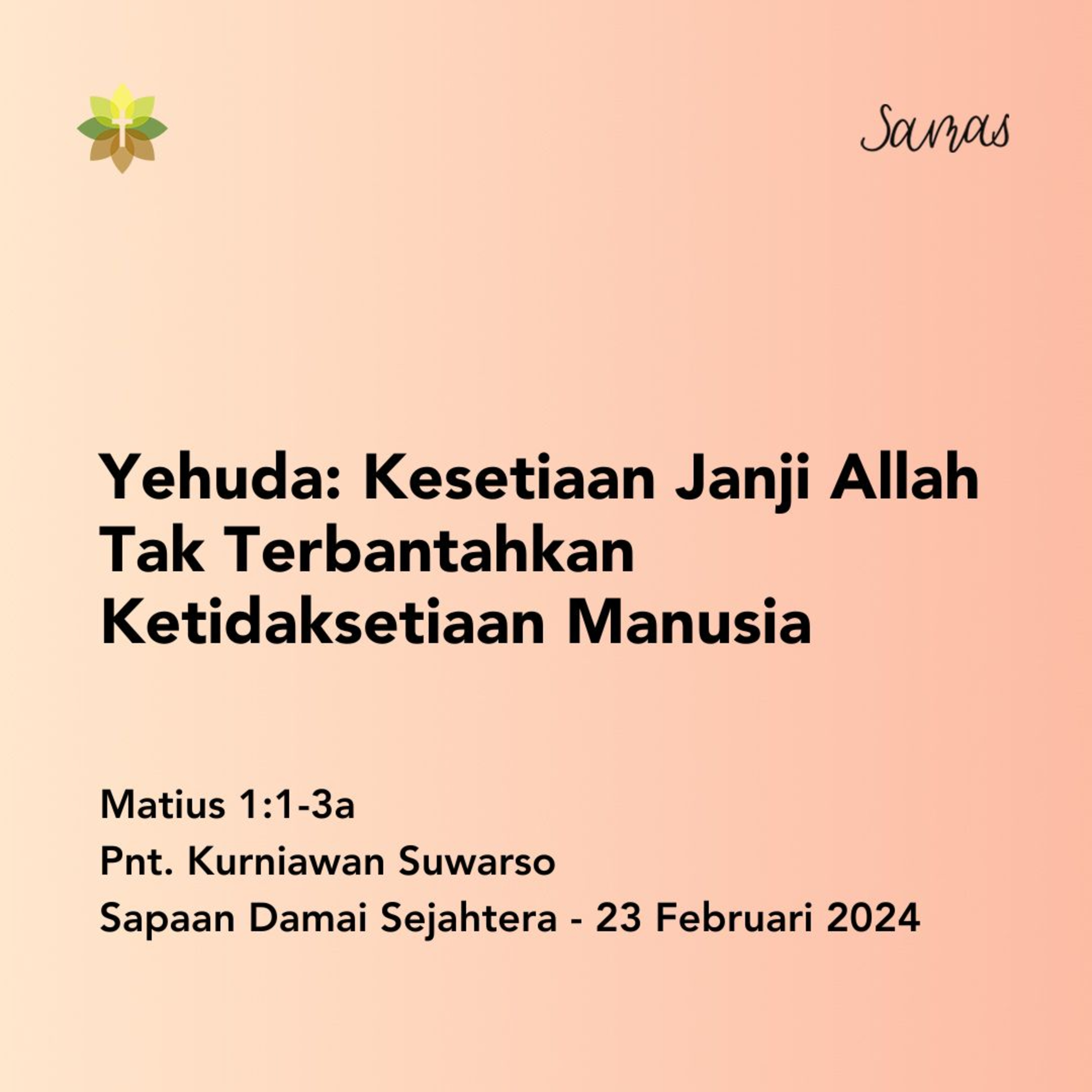 Yehuda: Kesetiaan Janji Allah Tak Terbantahkan Ketidaksetiaan Manusia episode artwork