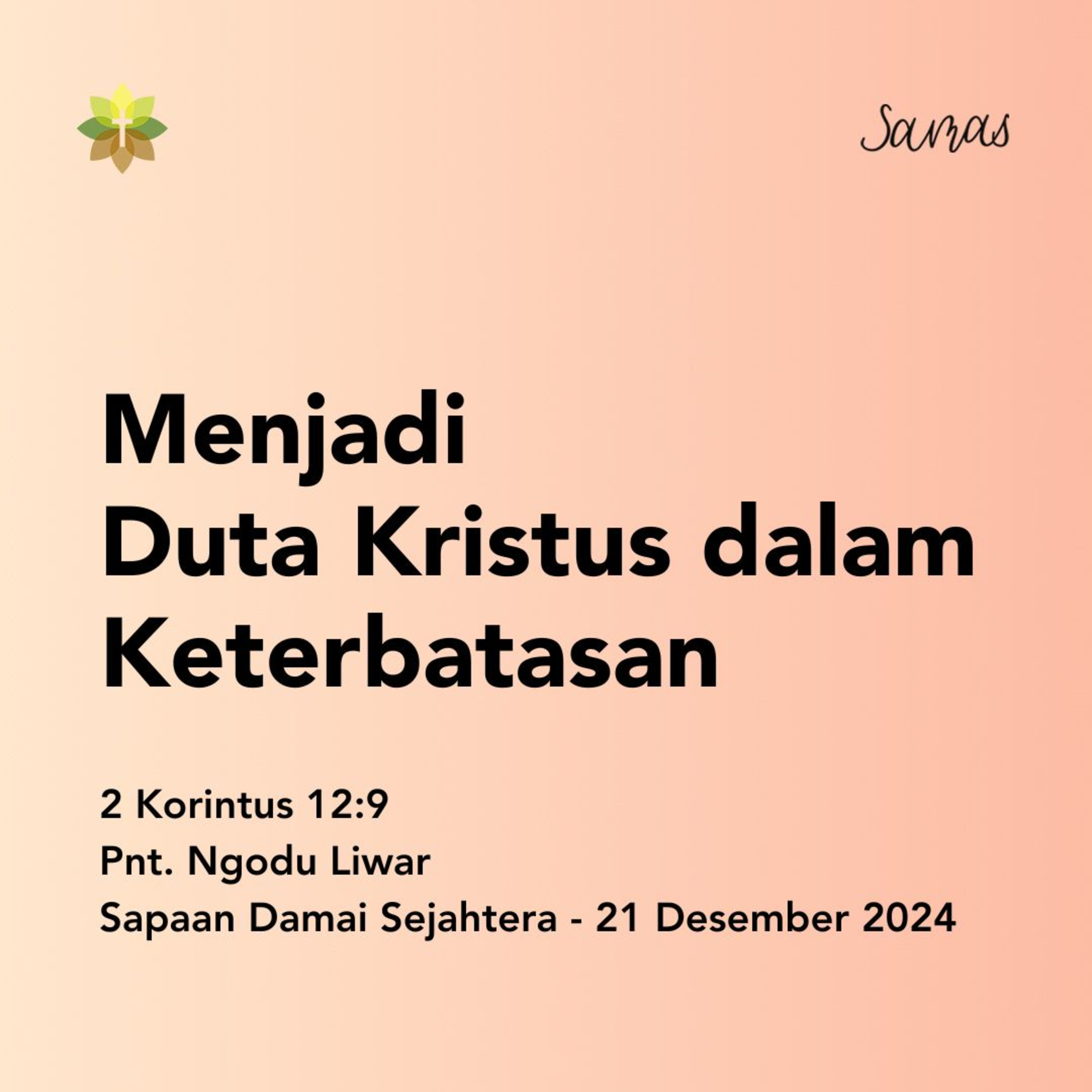 Menjadi Duta Kristus dalam Keterbatasan episode artwork