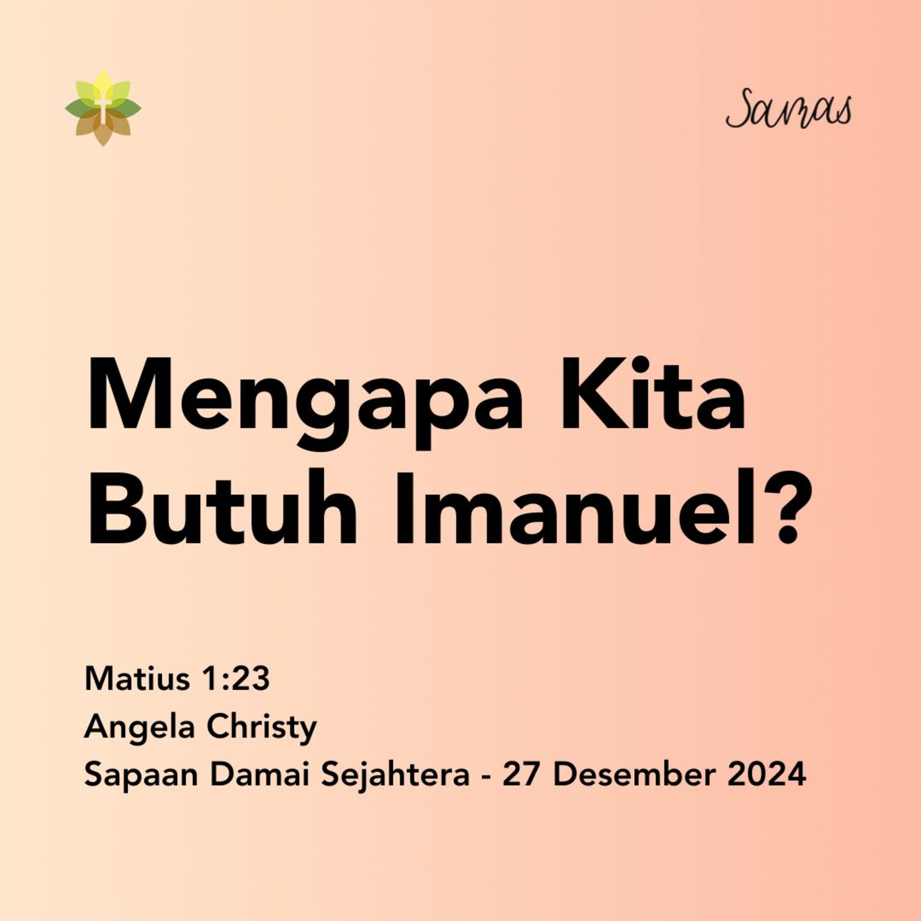 Mengapa Kita Butuh Imanuel? episode artwork