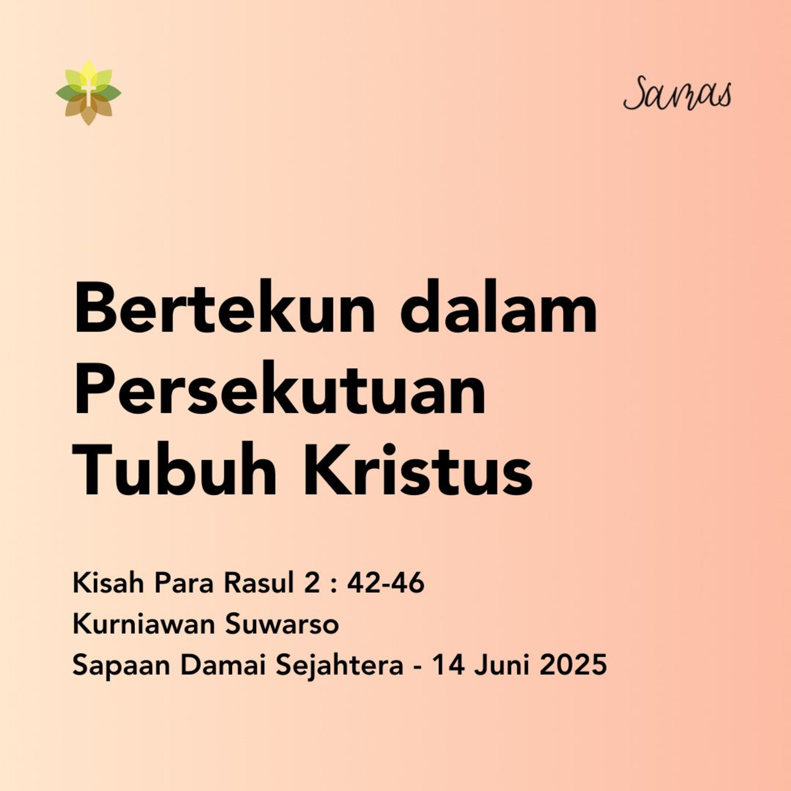 Bertekun dalam Persekutuan Tubuh Kristus episode artwork