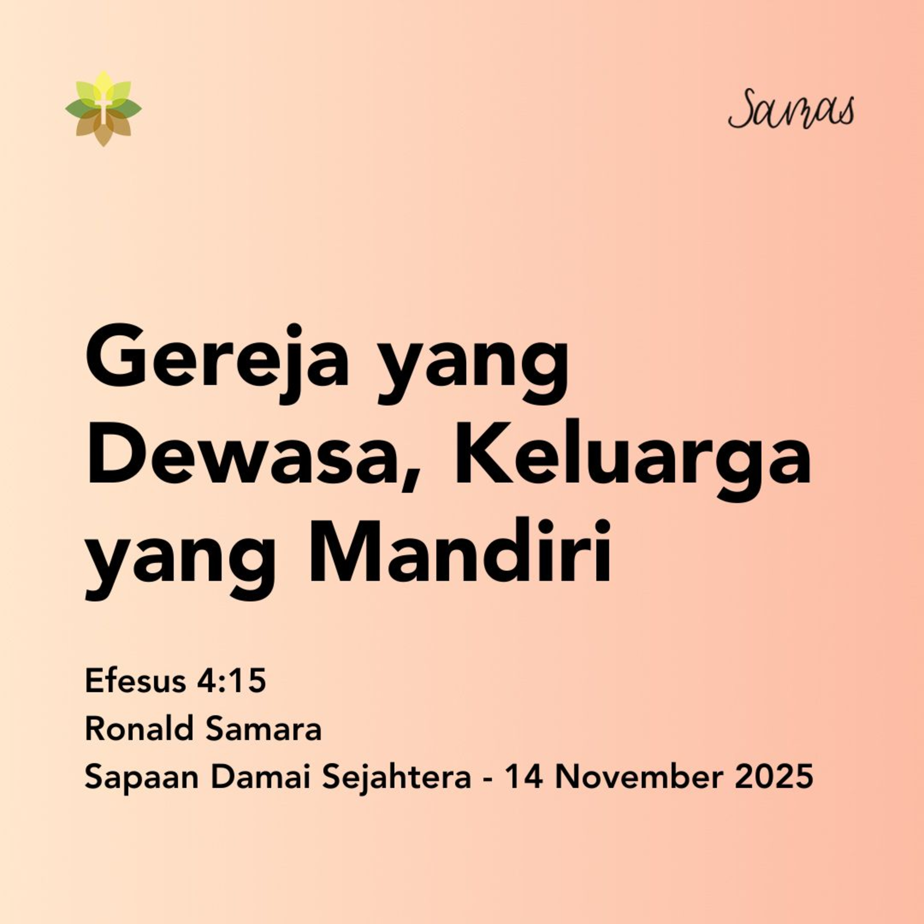 Gereja yang Dewasa, Keluarga yang Mandiri episode artwork