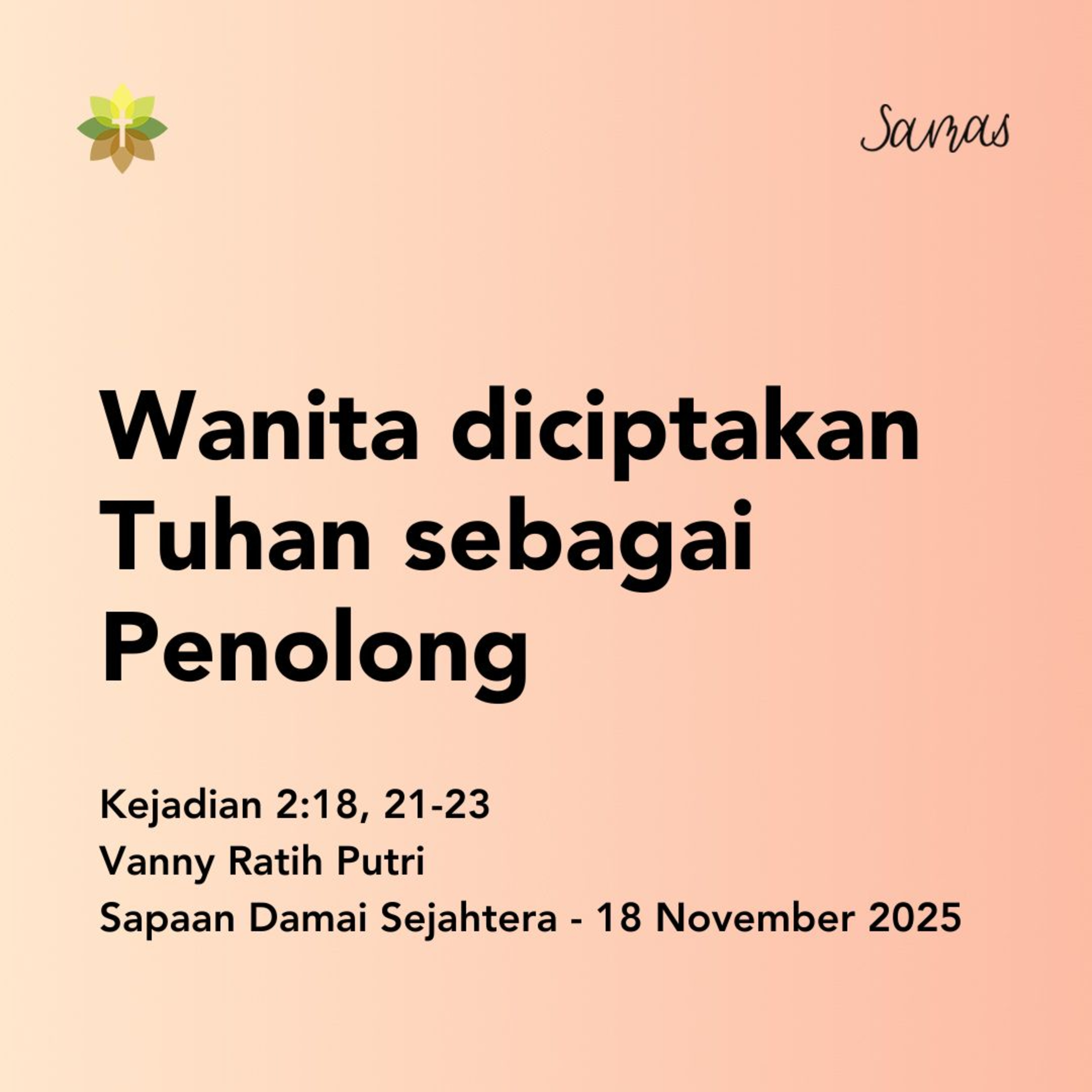 Wanita diciptakan Tuhan sebagai Penolong episode artwork