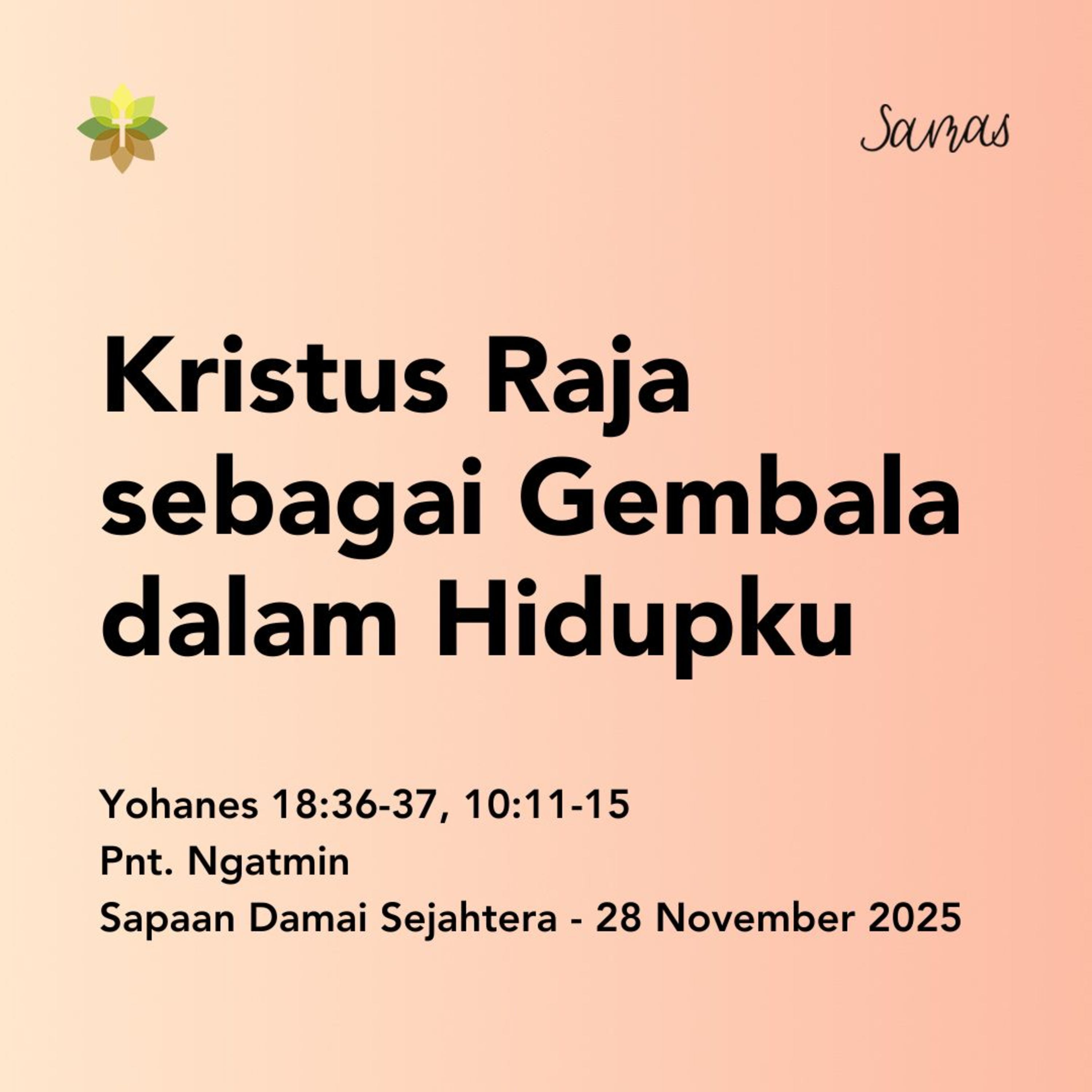 Kristus Raja sebagai Gembala dalam Hidupku episode artwork