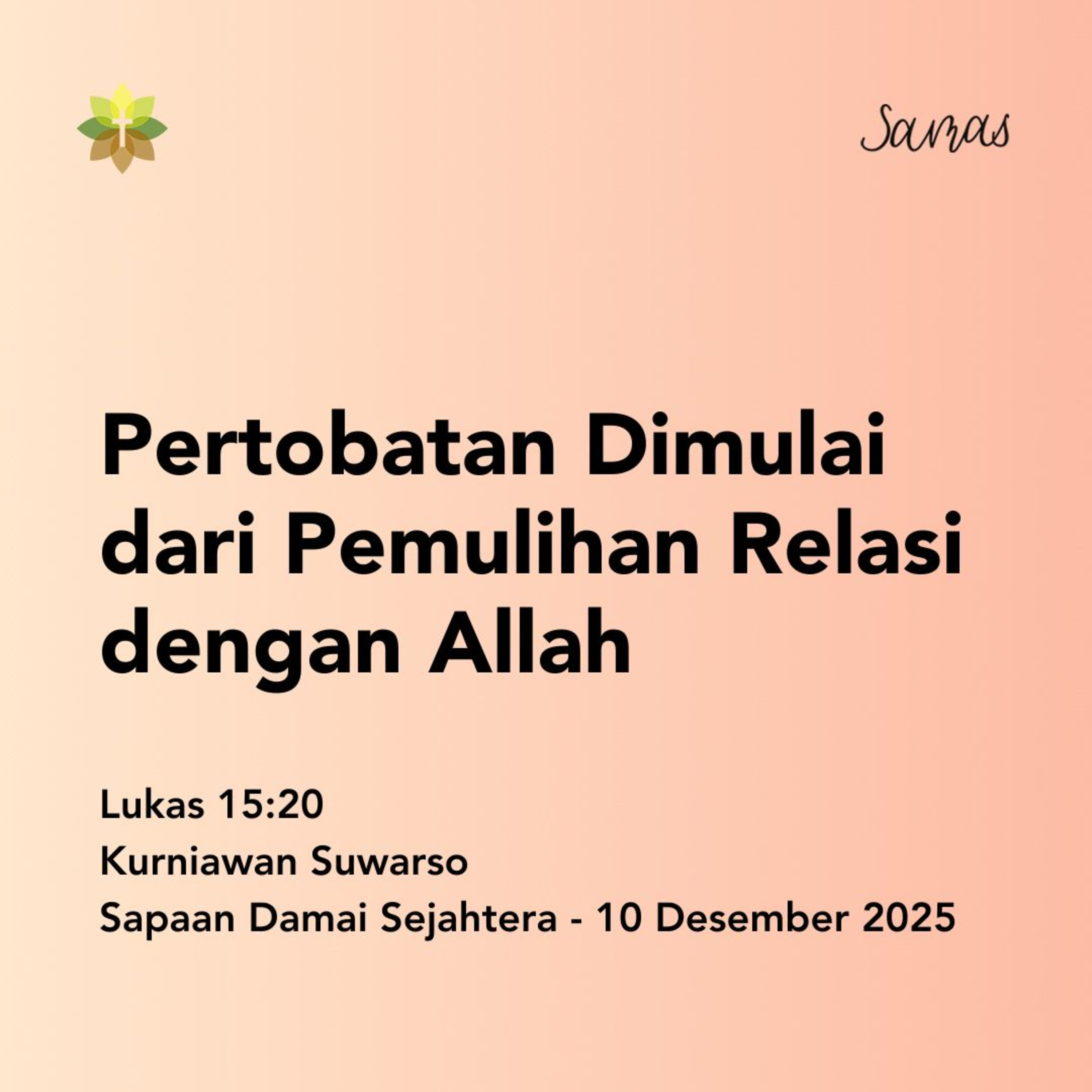 Pertobatan Dimulai dari Pemulihan Relasi dengan Allah episode artwork