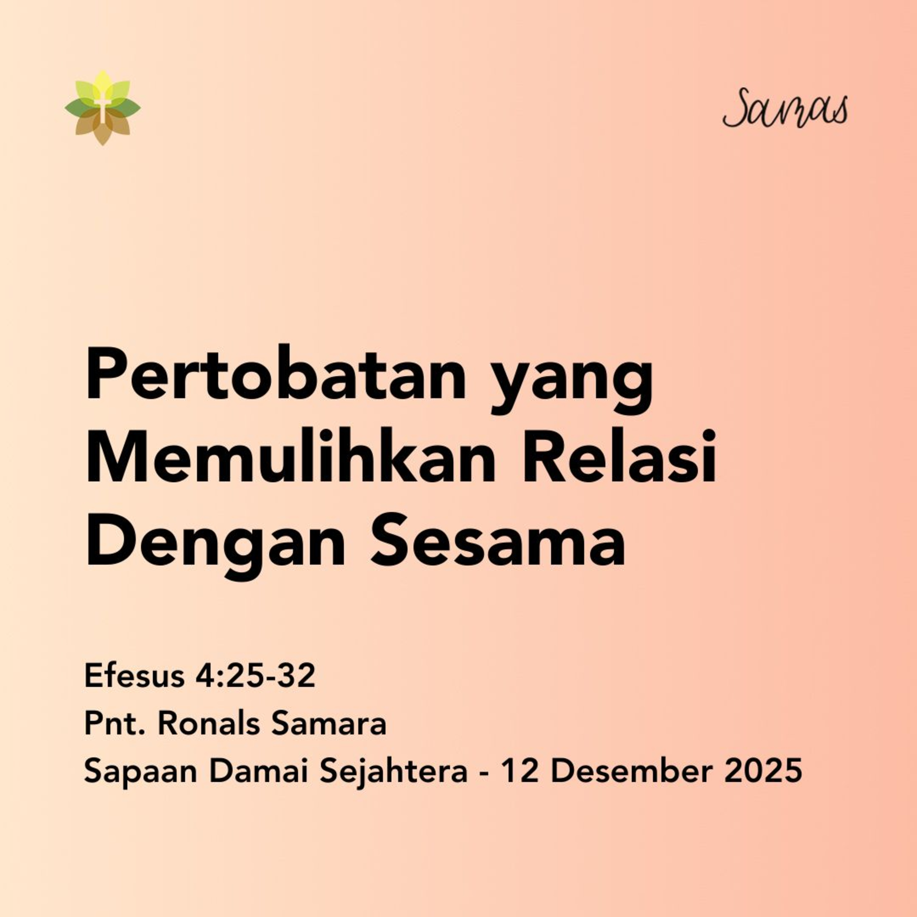 Pertobatan yang Memulihkan Relasi Dengan Sesama episode artwork