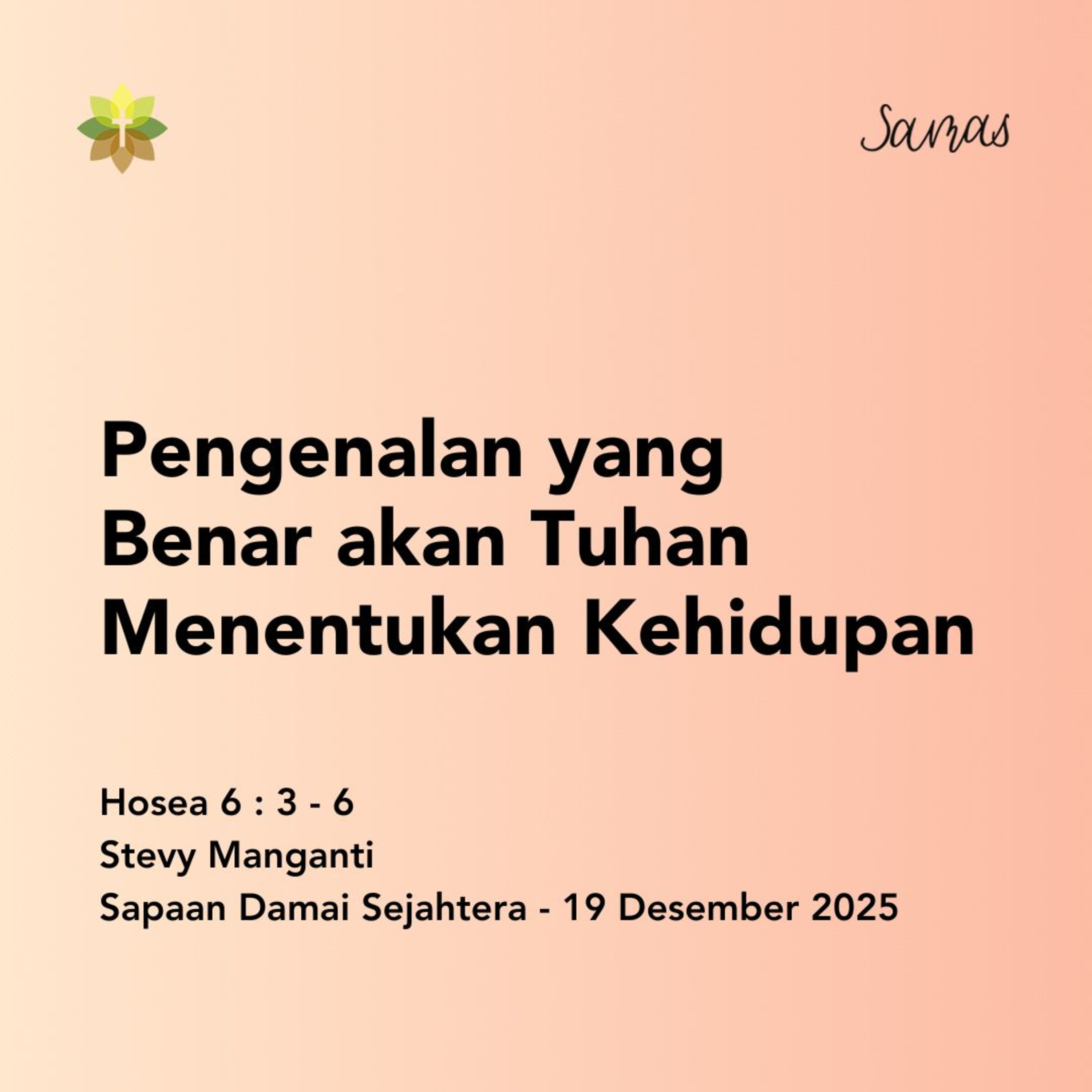 Pengenalan yang Benar akan Tuhan Menentukan Kehidupan episode artwork