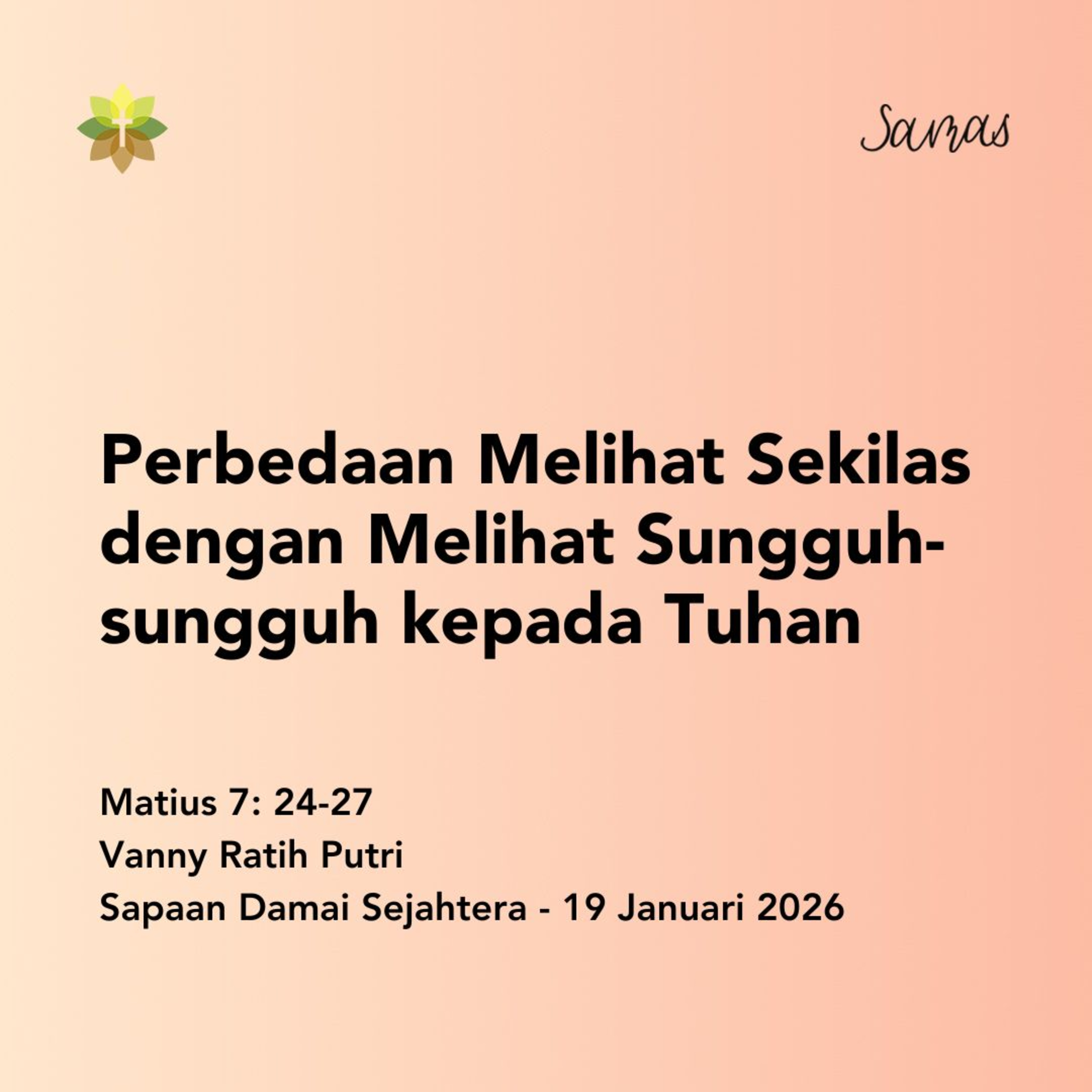 Perbedaan Melihat Sekilas dengan Melihat Sungguh-sungguh kepada Tuhan episode artwork