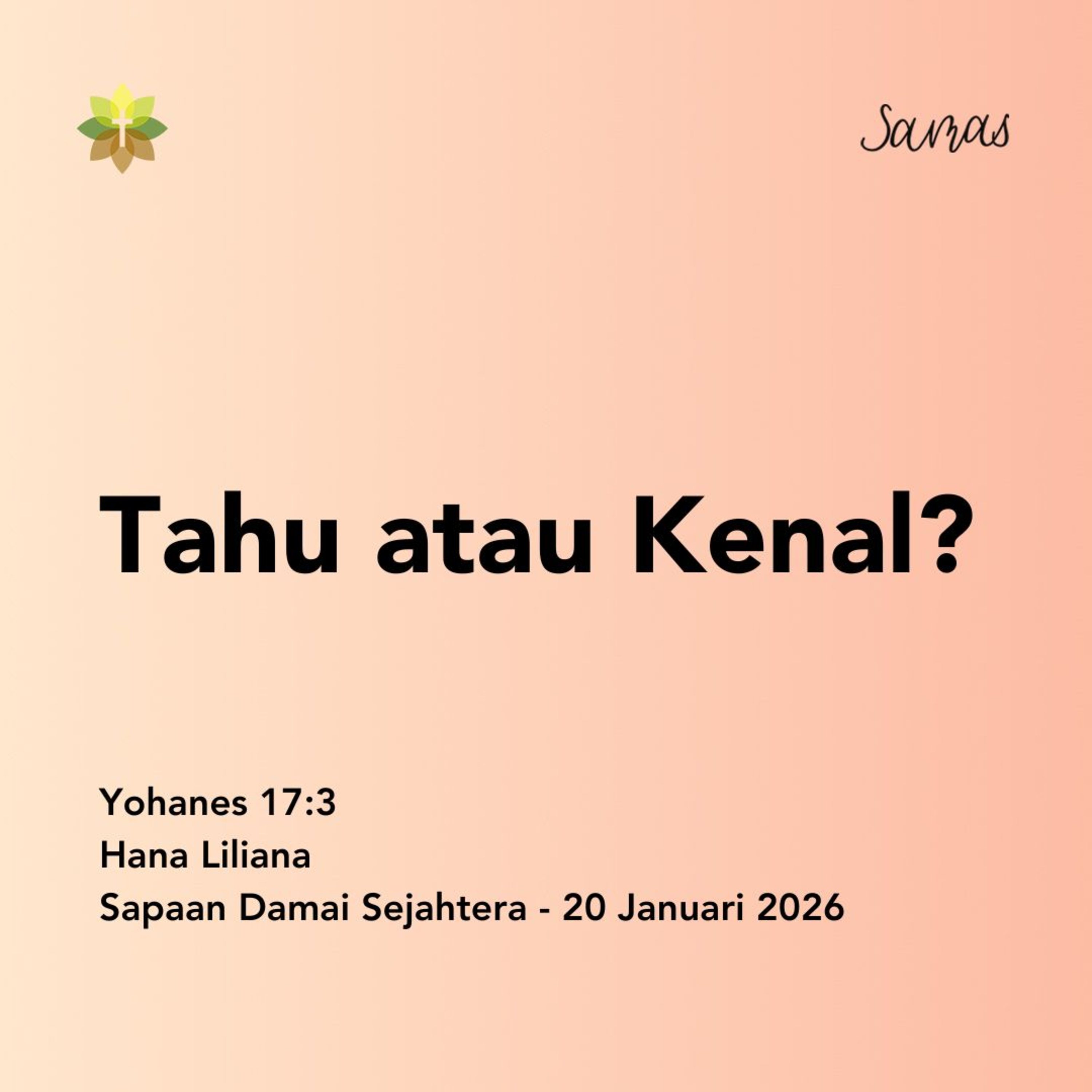 Tahu atau Kenal? episode artwork