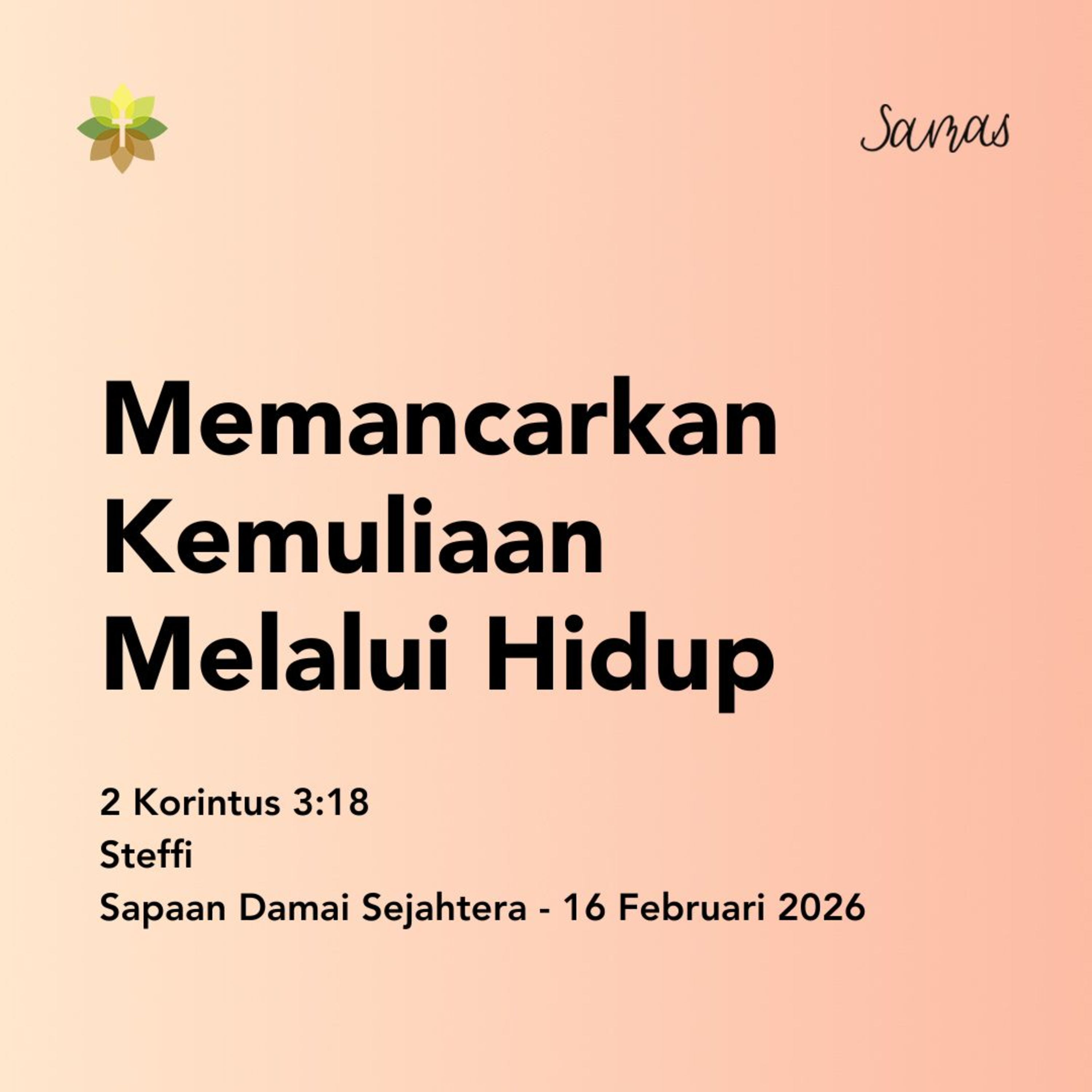 Memancarkan Kemuliaan Melalui Hidup episode artwork