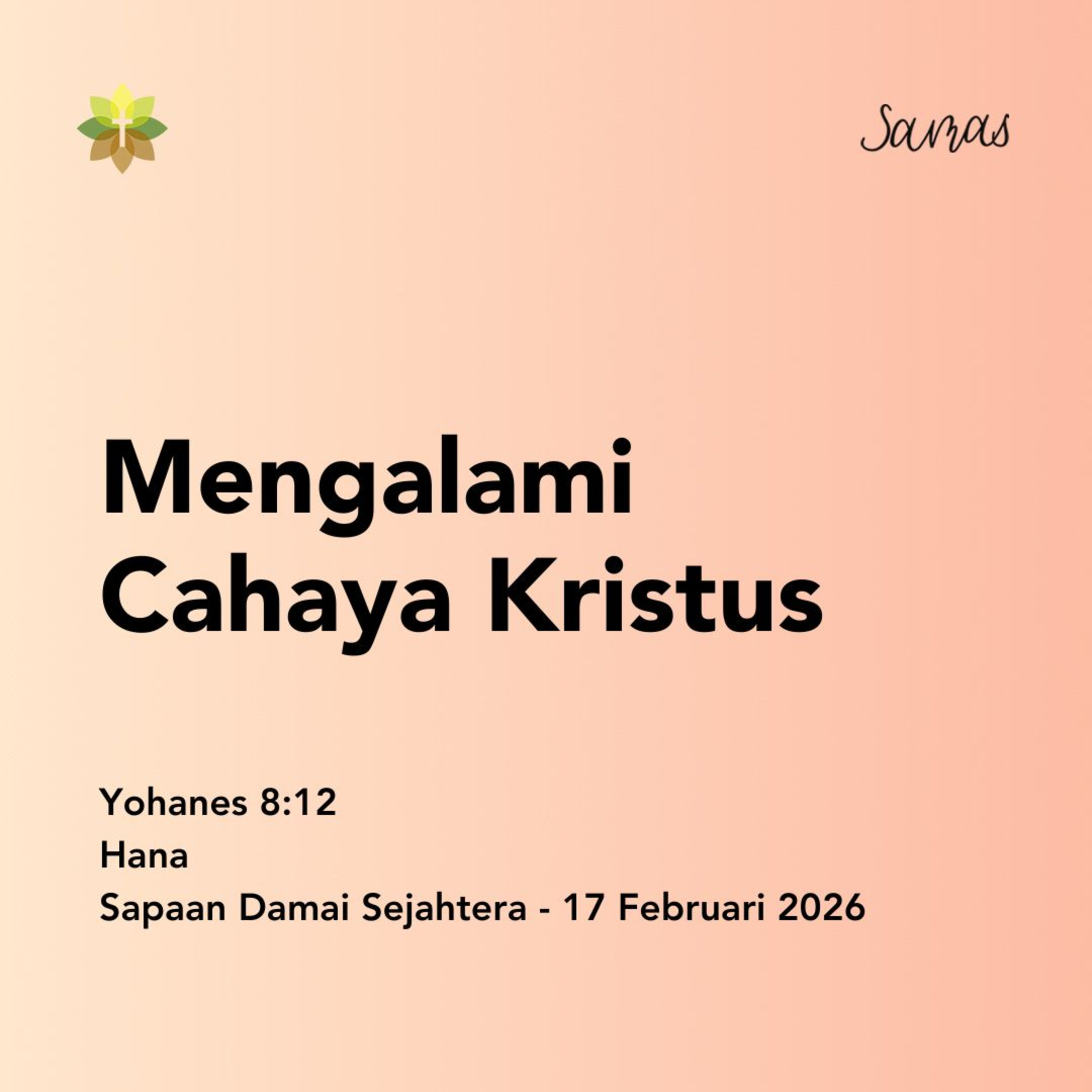 Mengalami Cahaya Kristus episode artwork