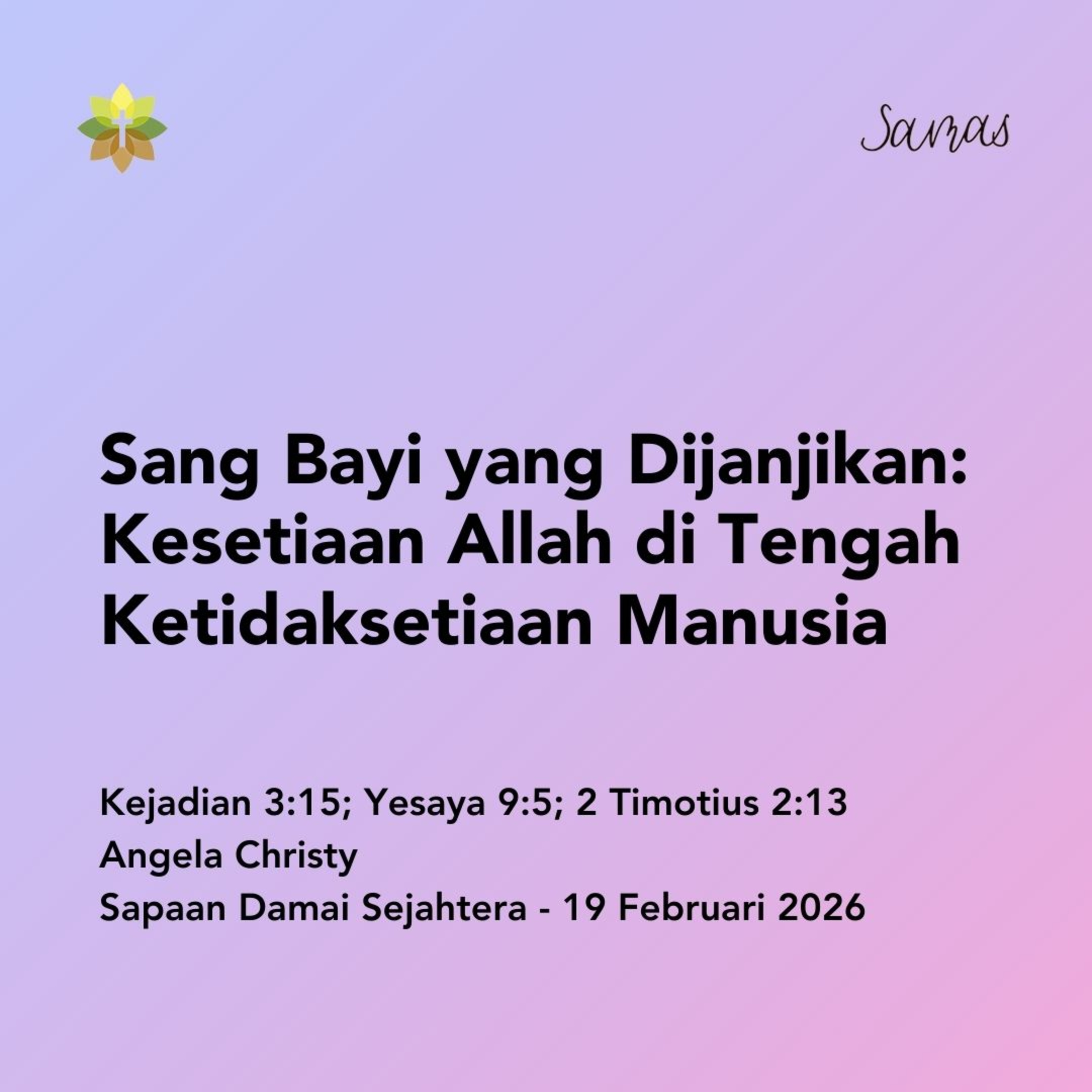 Sang Bayi yang Dijanjikan: Kesetiaan Allah di Tengah Ketidaksetiaan Manusia episode artwork