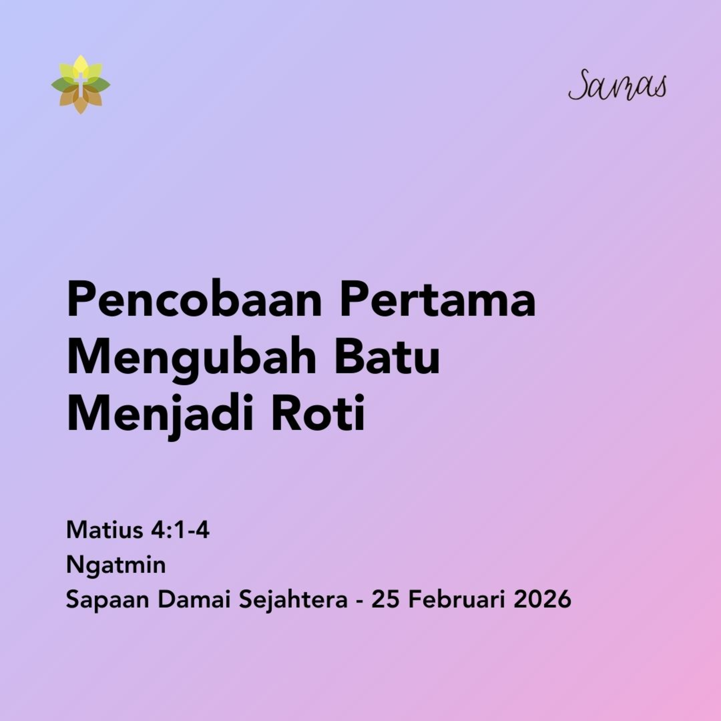 Pencobaan Pertama Mengubah Batu Menjadi Roti episode artwork