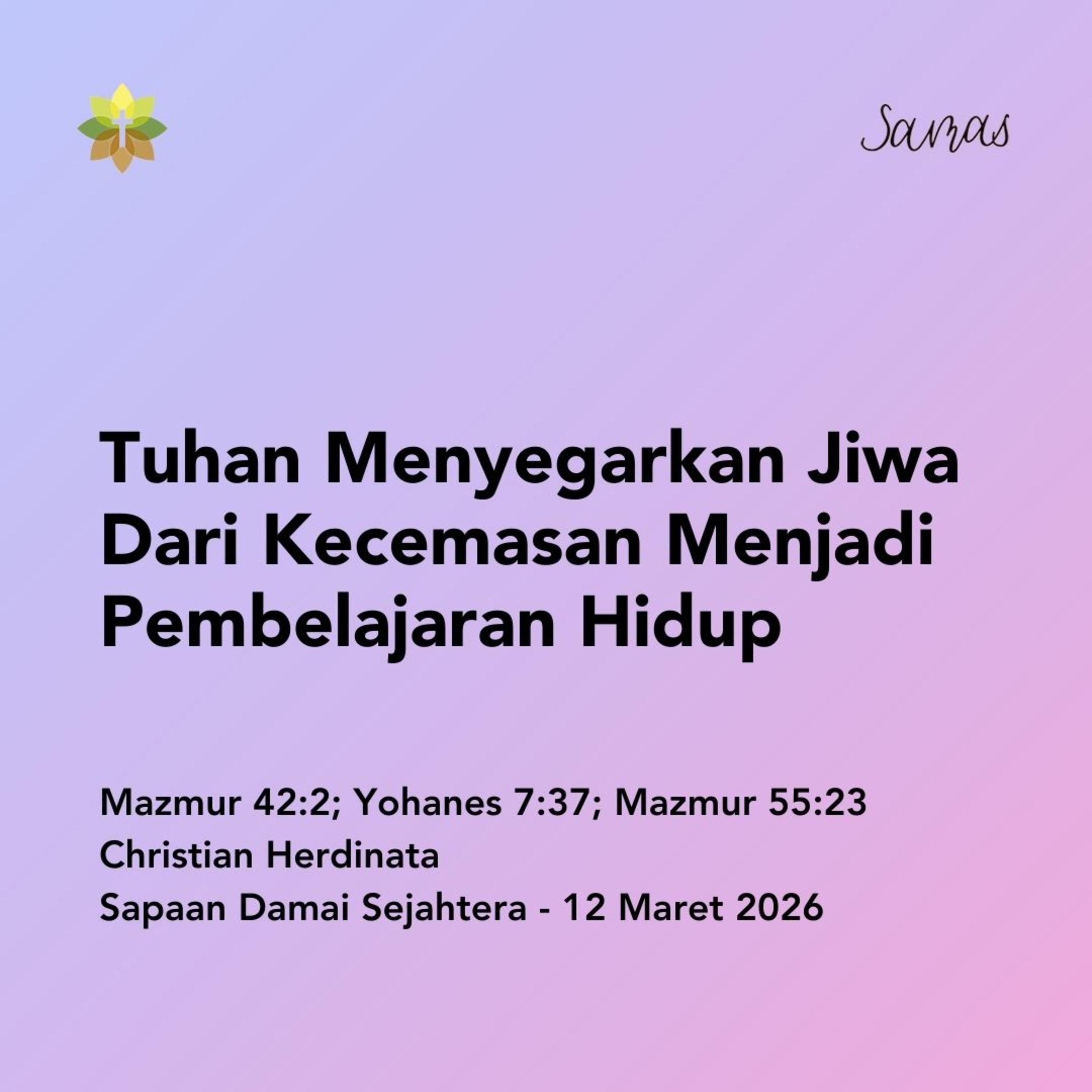 Tuhan Menyegarkan Jiwa Dari Kecemasan Menjadi Pembelajaran Hidup episode artwork