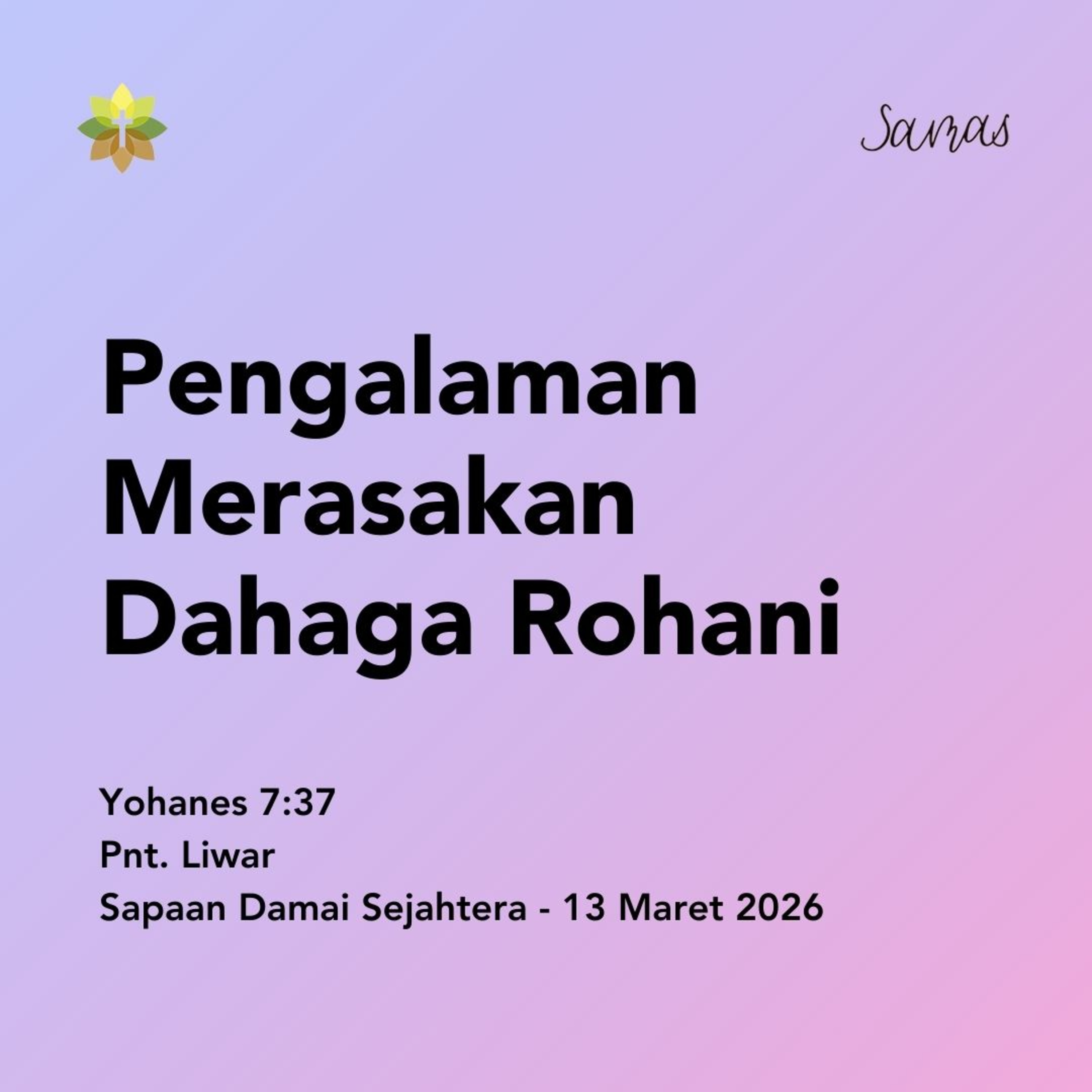 Pengalaman Merasakan Dahaga Rohani  episode artwork