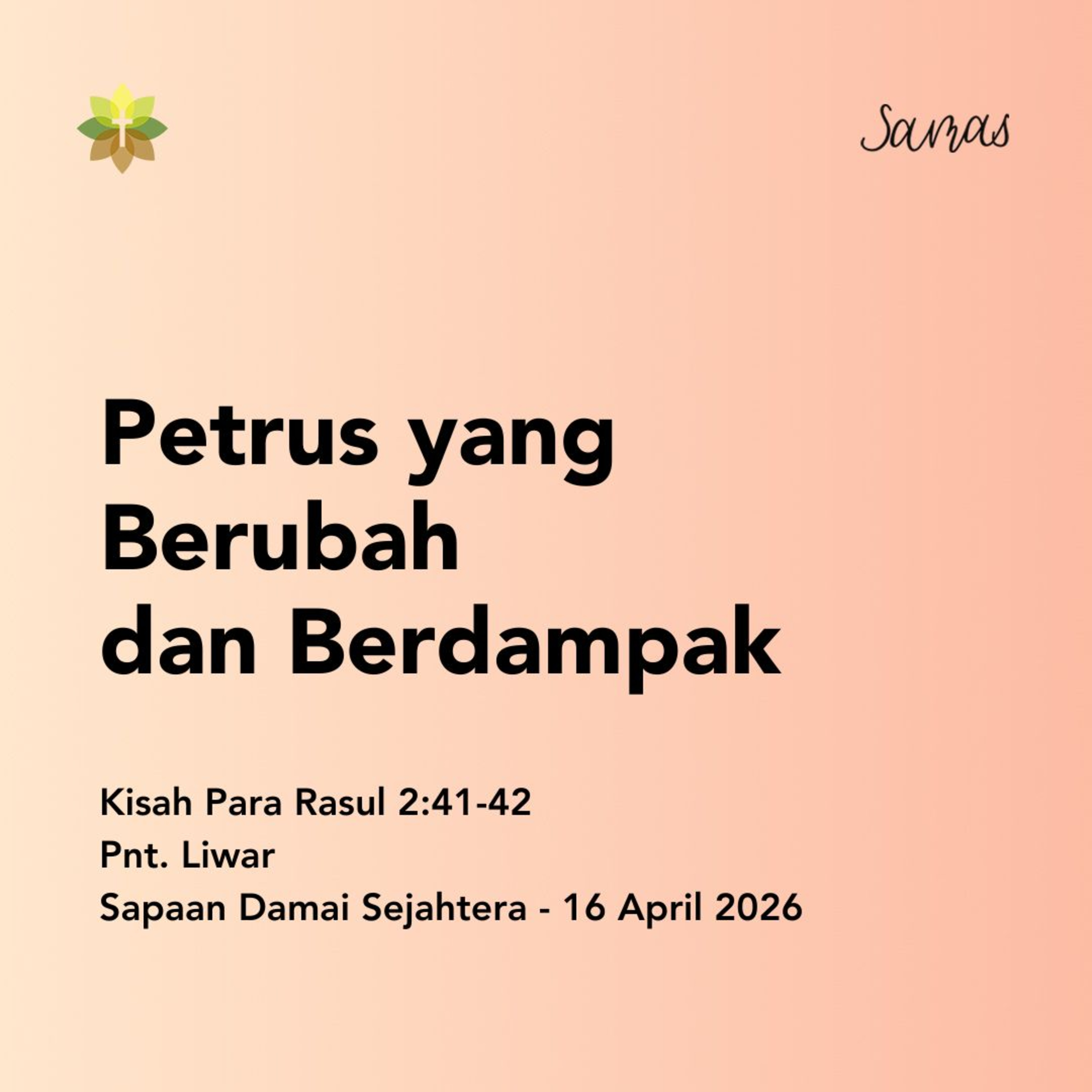 Petrus yang Berubah dan Berdampak episode artwork