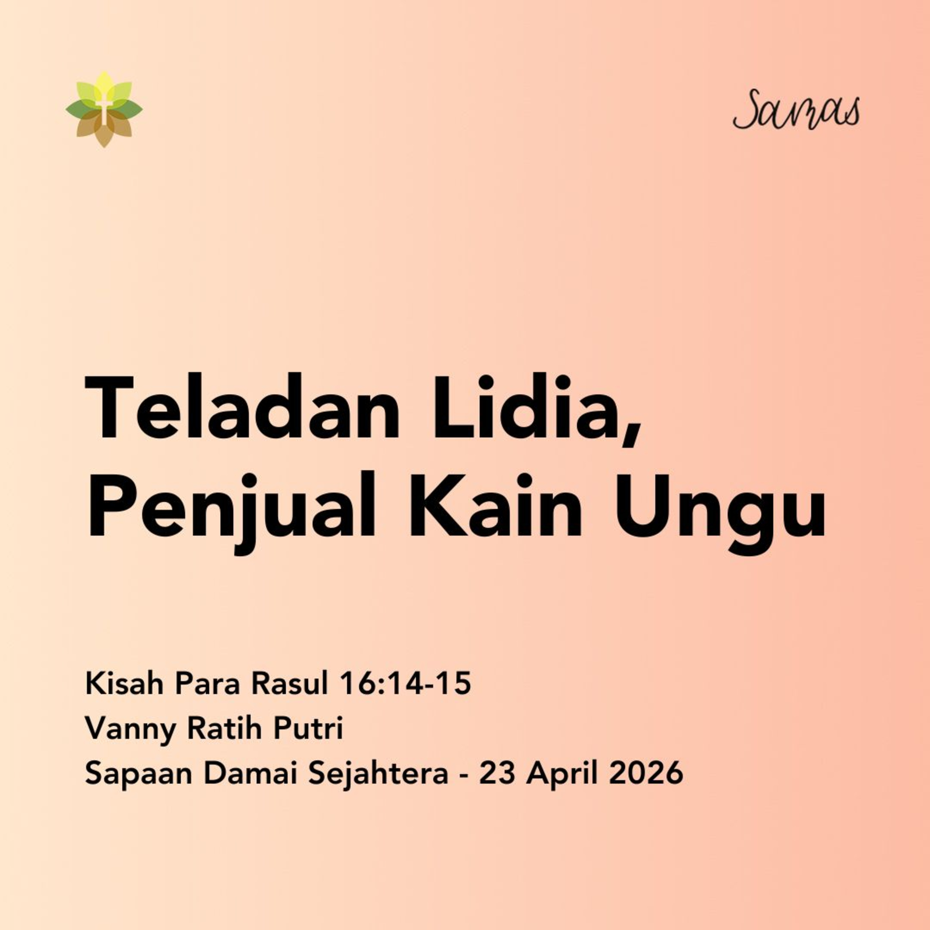 Teladan Lidia, Penjual Kain Ungu episode artwork