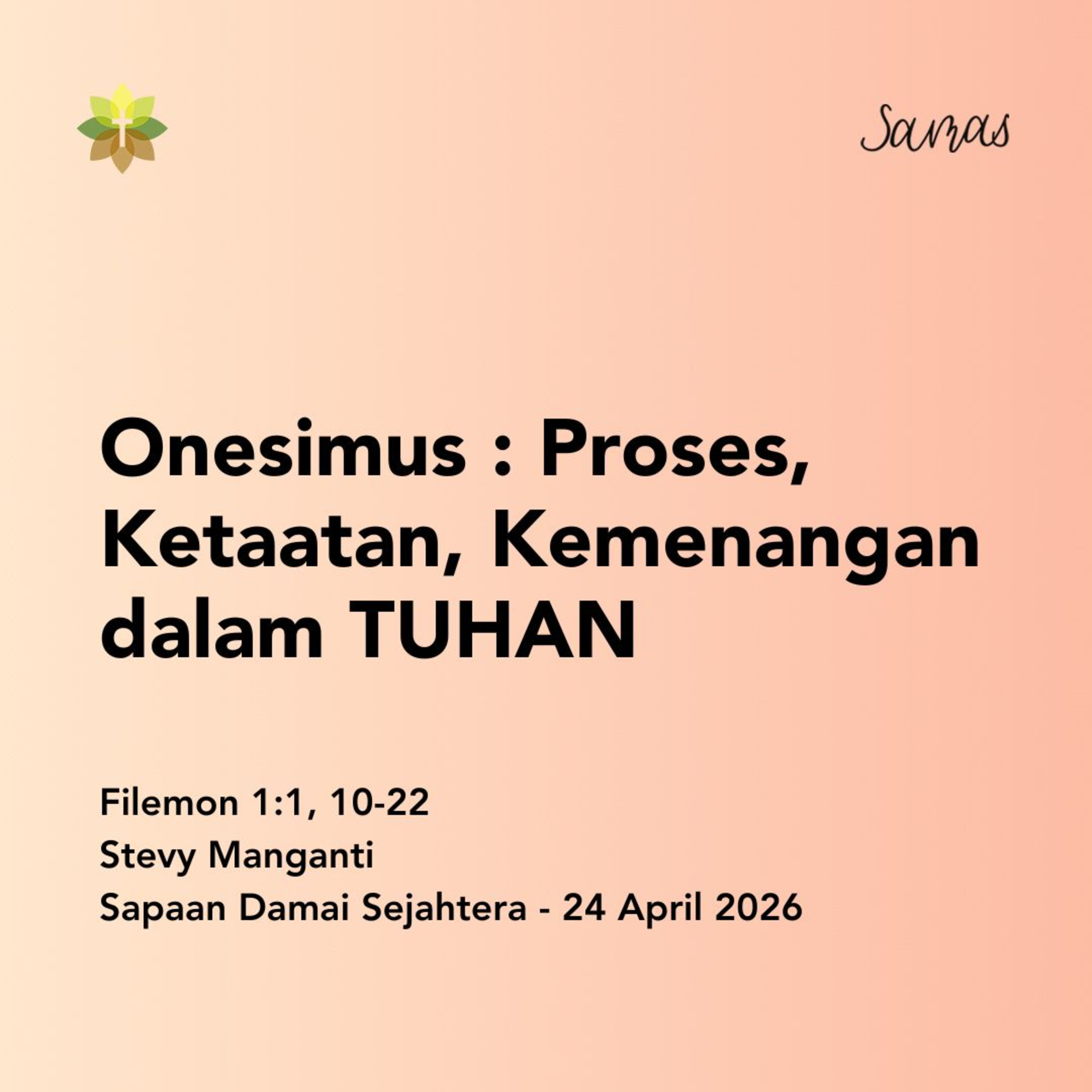 Onesimus : Proses, Ketaatan, Kemenangan dalam TUHAN episode artwork