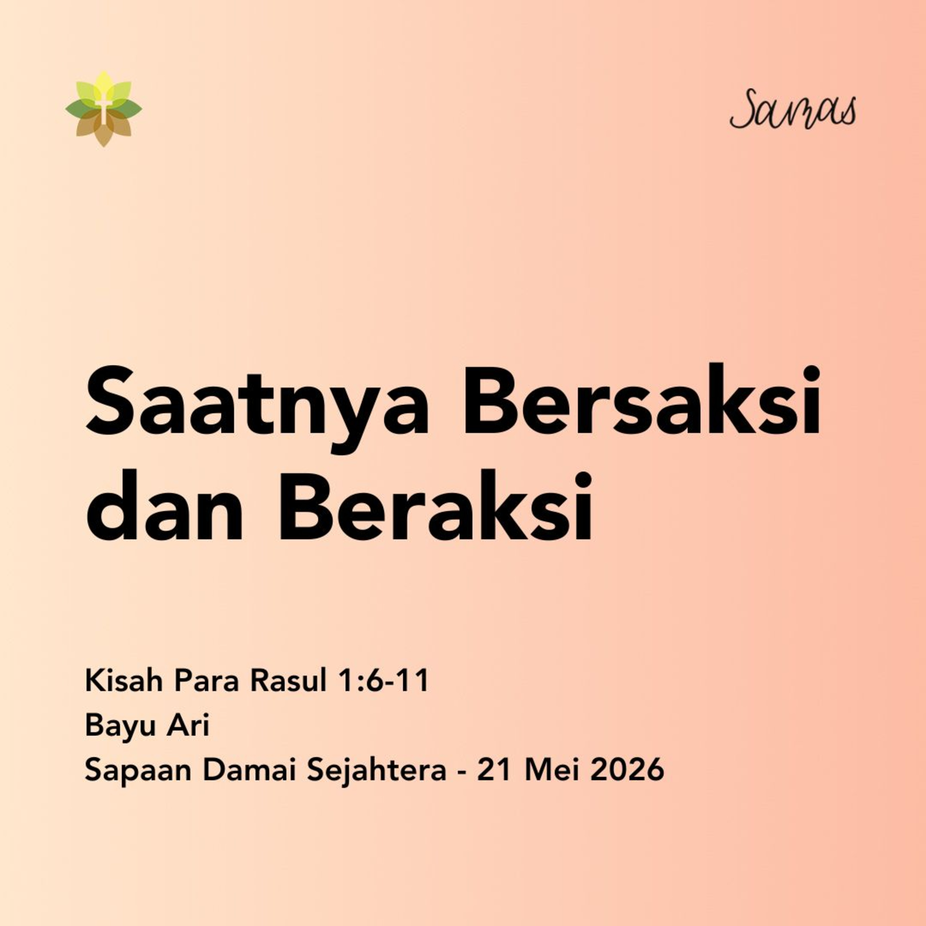 Saatnya Bersaksi dan Beraksi episode artwork