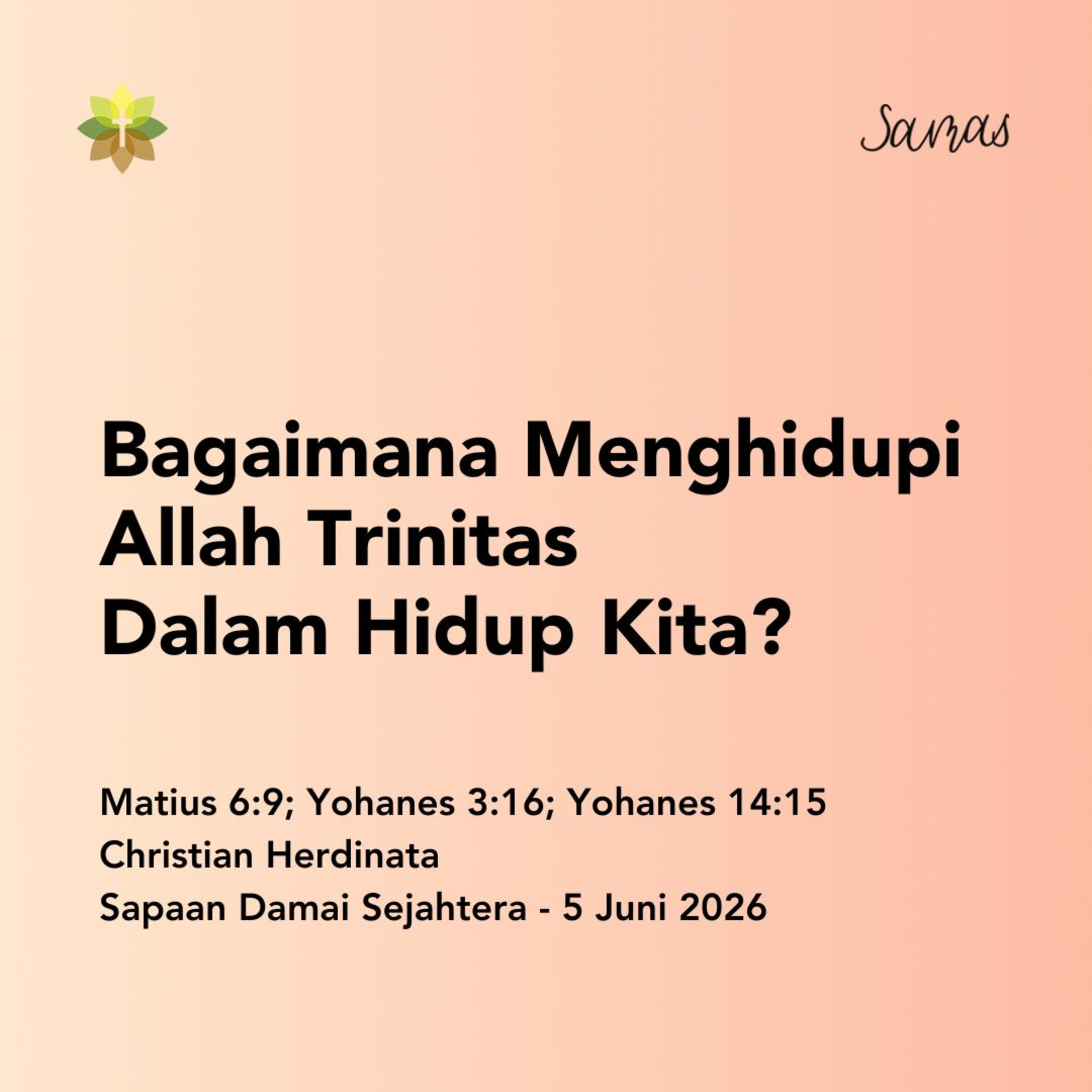 Bagaimana Menghidupi Allah Trinitas Dalam Hidup Kita? episode artwork