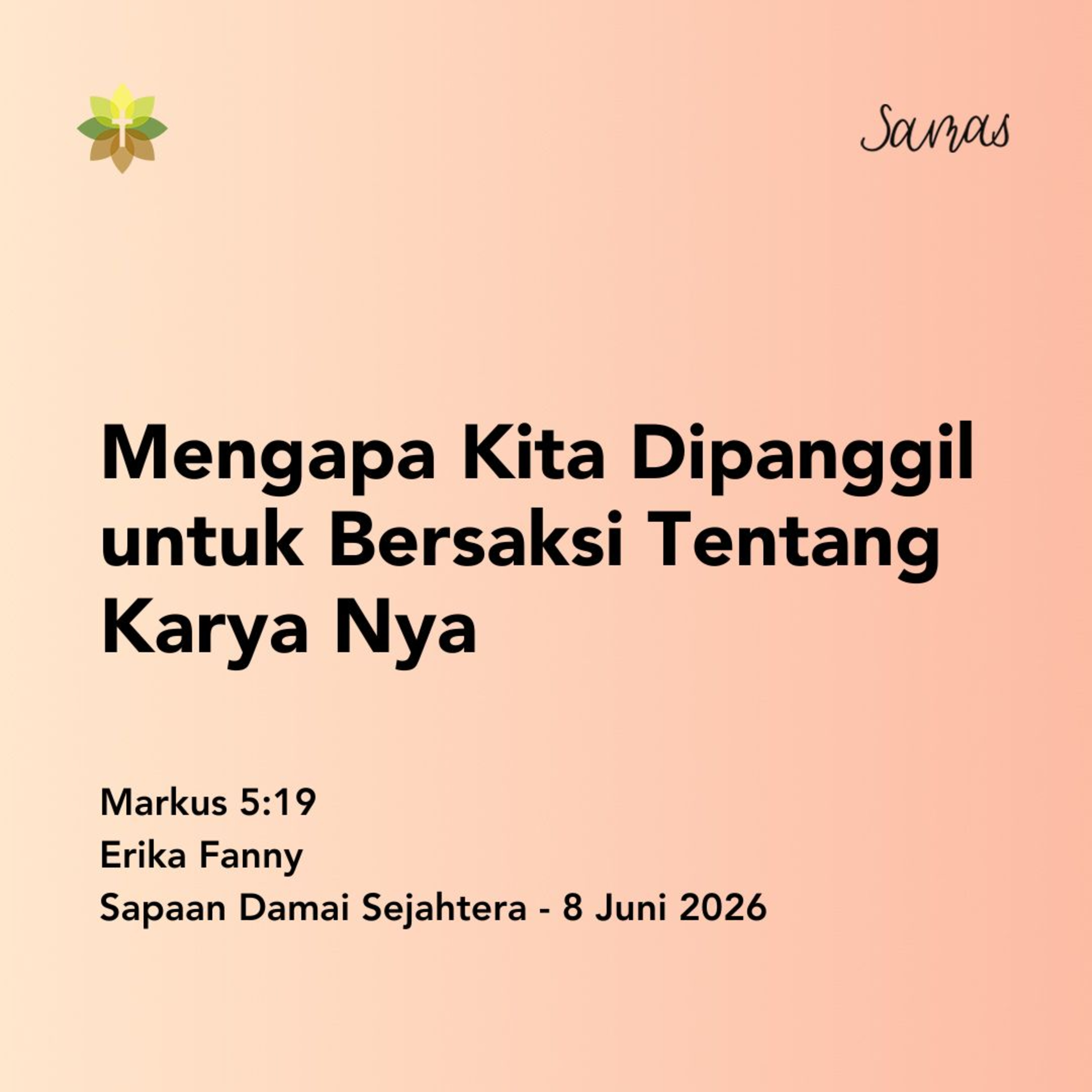 Mengapa Kita Dipanggil untuk Bersaksi Tentang Karya Nya episode artwork