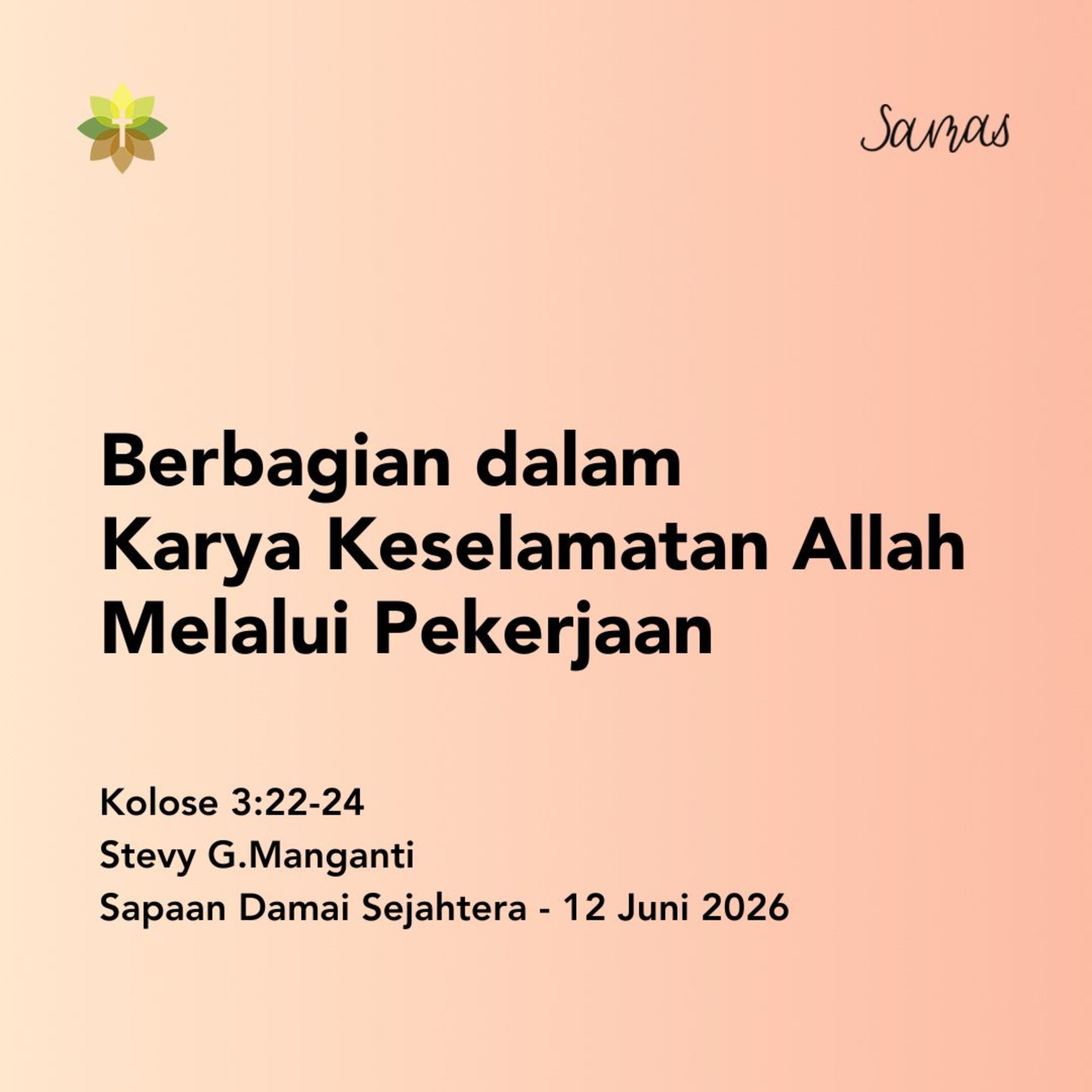 Berbagian dalam Karya Keselamatan Allah Melalui Pekerjaan episode artwork