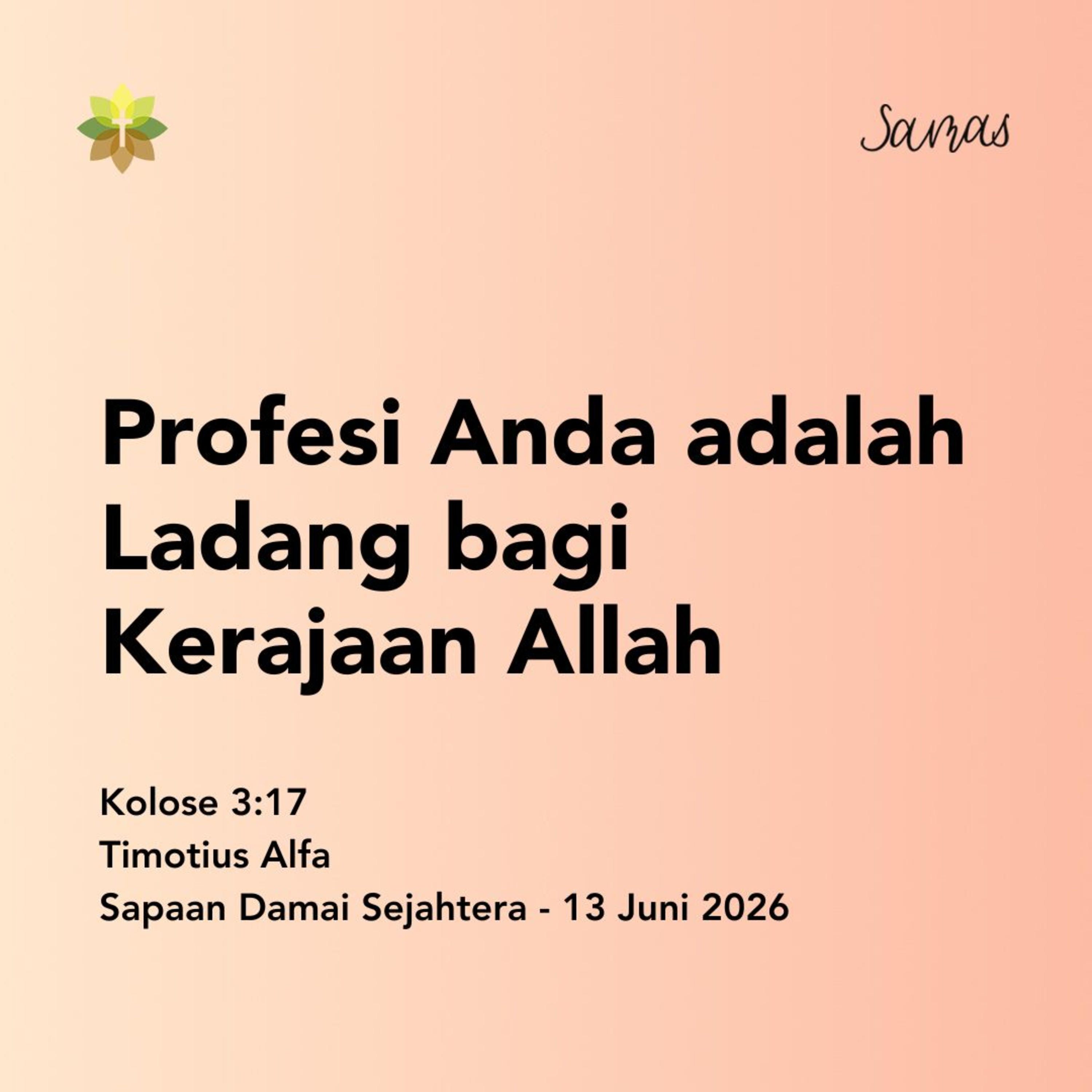 Profesi Anda adalah Ladang bagi Kerajaan Allah episode artwork