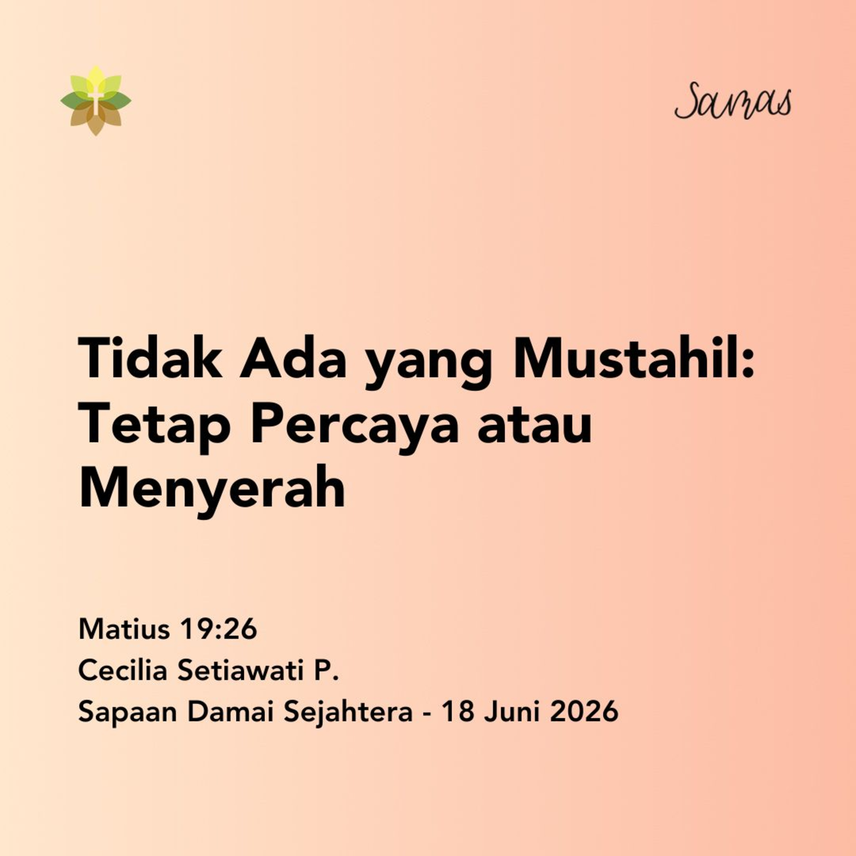 Tidak Ada yang Mustahil : Tetap Percaya atau Menyerah episode artwork