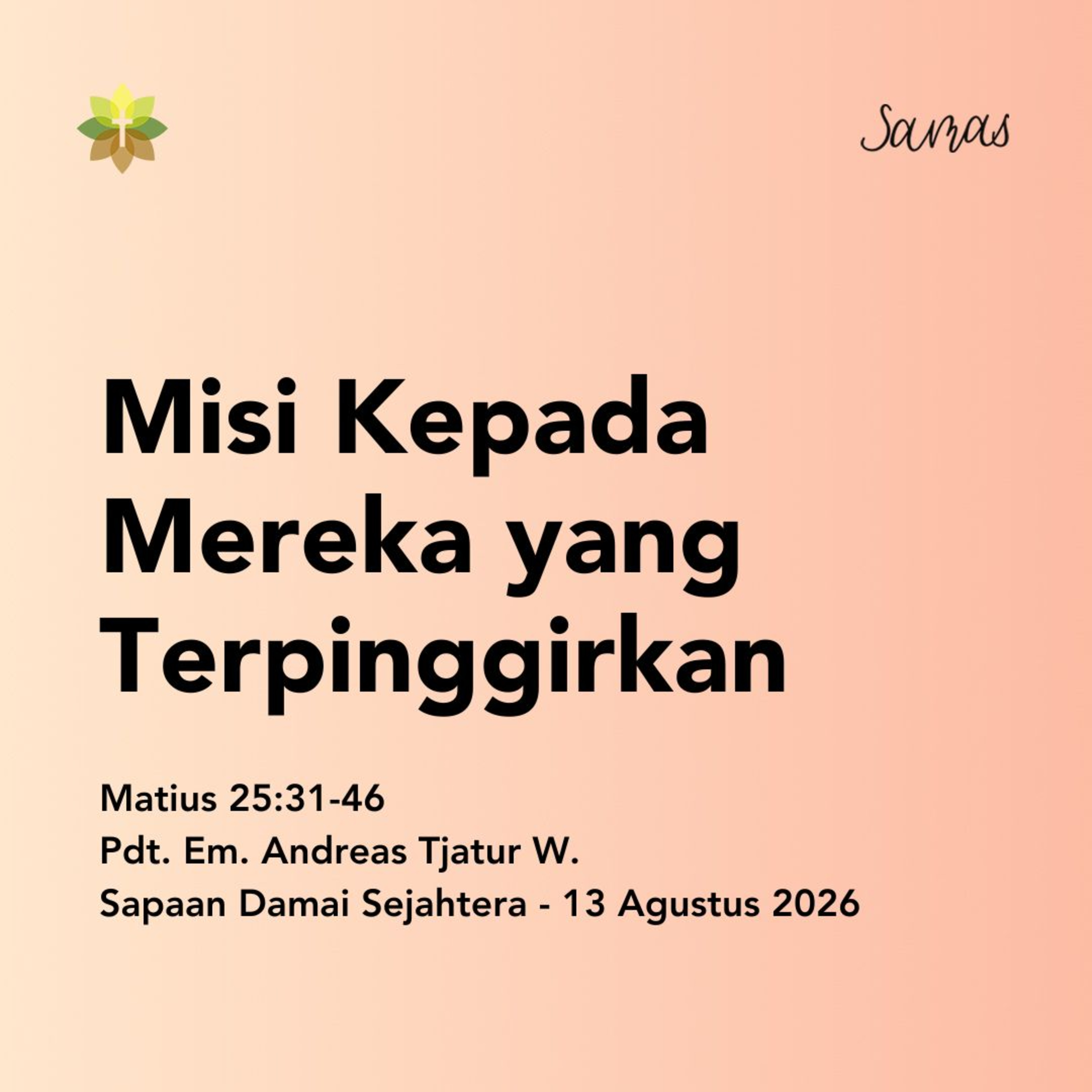 Misi Kepada Mereka yang Terpinggirkan episode artwork