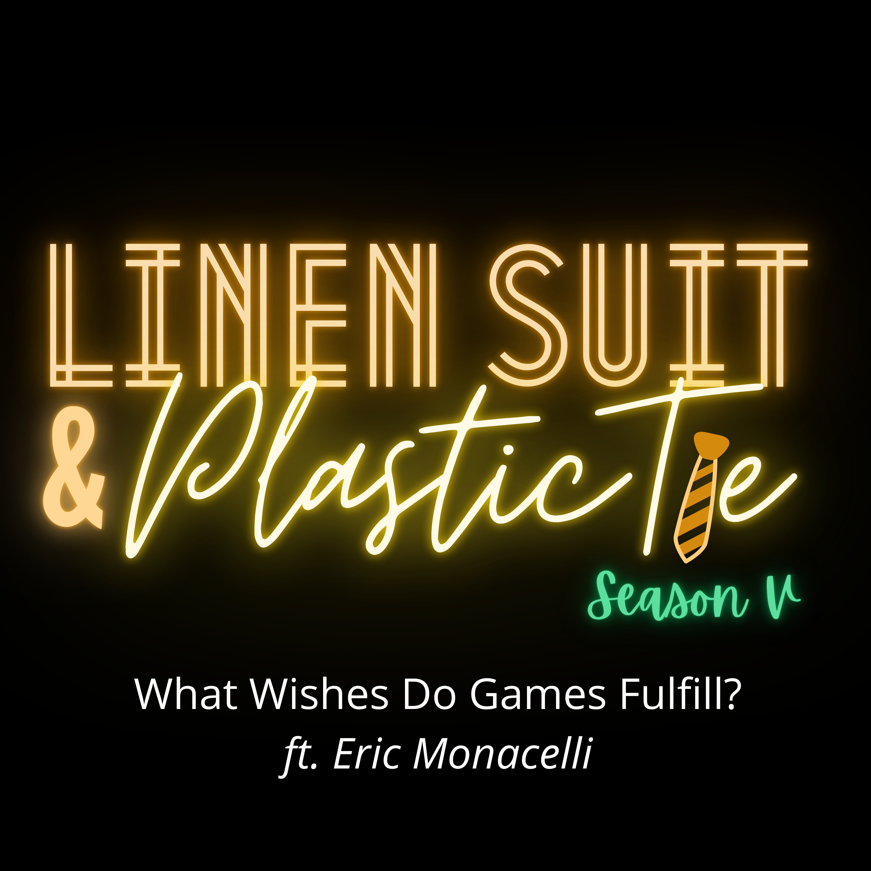 Linen Suit & Plastic Tie