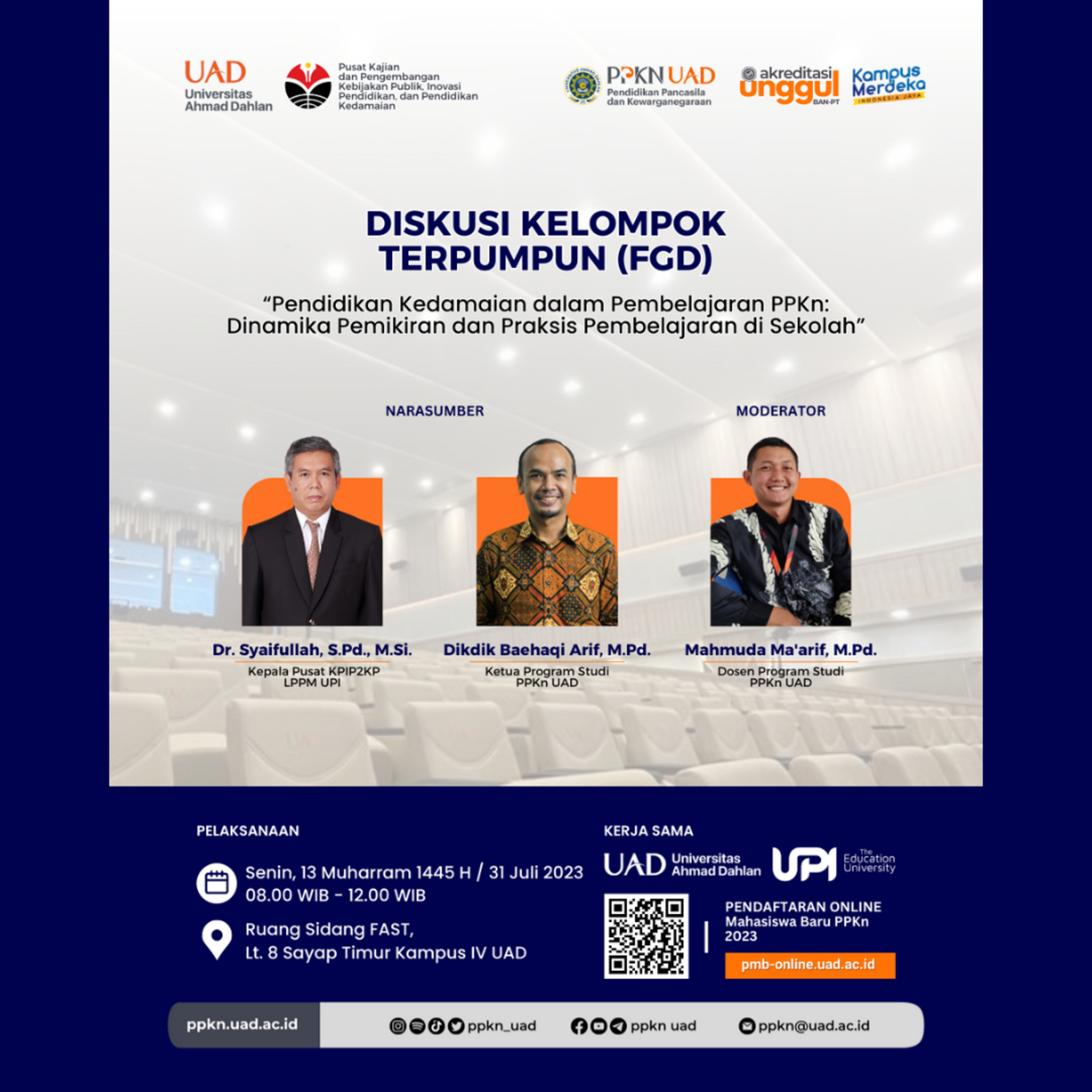 FGD Pendidikan Kedamaian - Sambutan Dekan