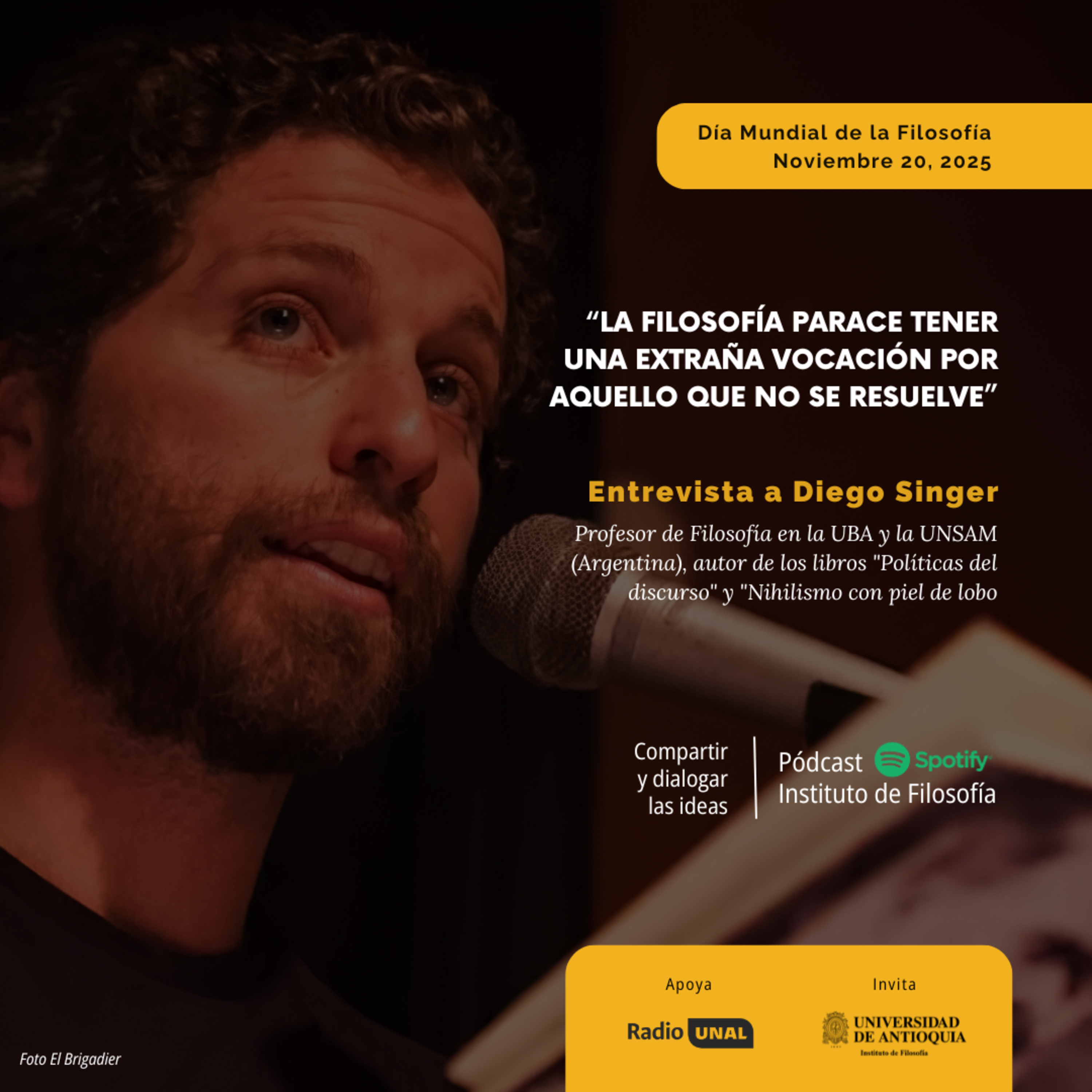 Día mundial de la filosofía. Entrevista a Diego Singer episode artwork