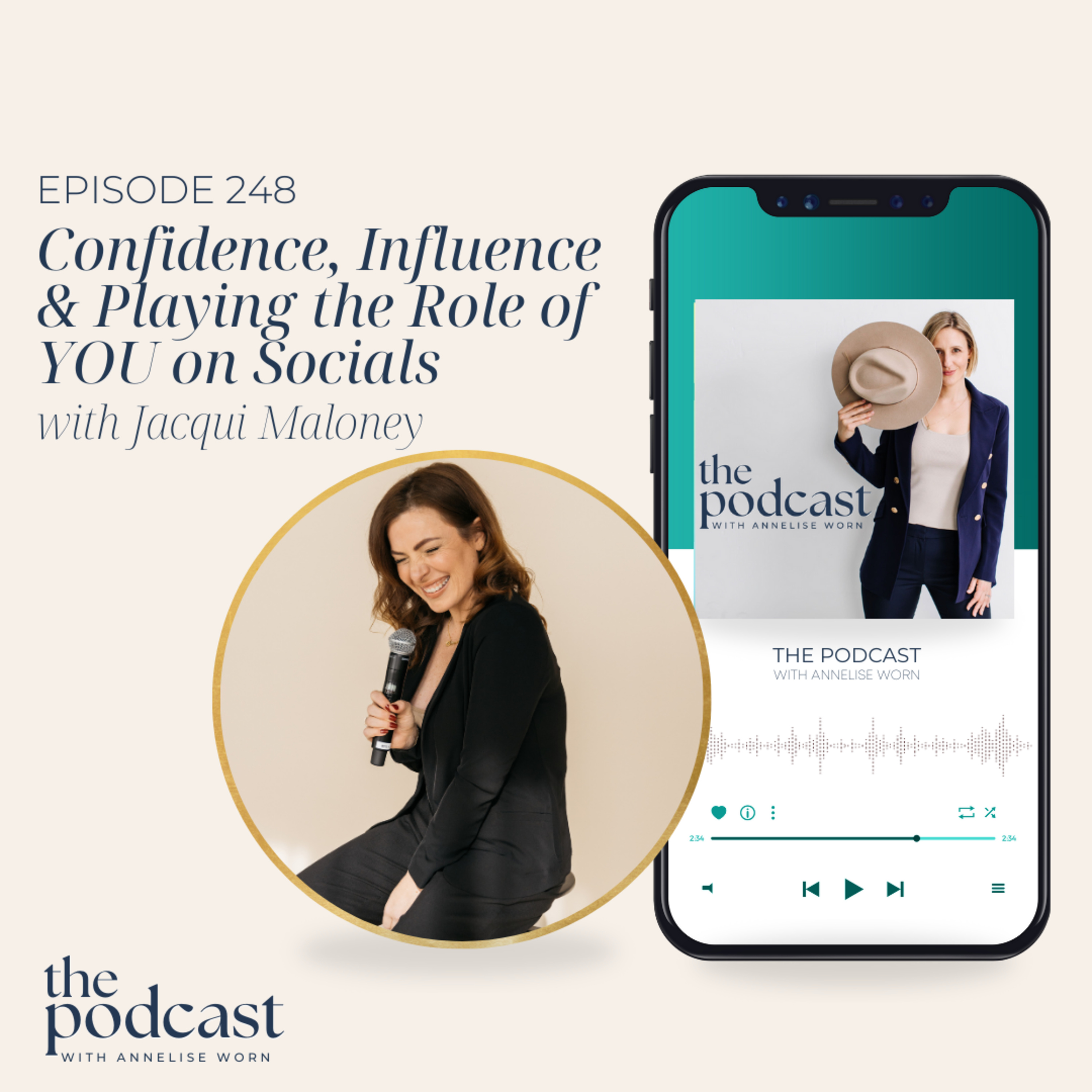 Confidence, Influence & Playing the Role of YOU on Socials, with Jacqui Maloney, Public Speaking and Communications Coach - Ep: 248 episode artwork