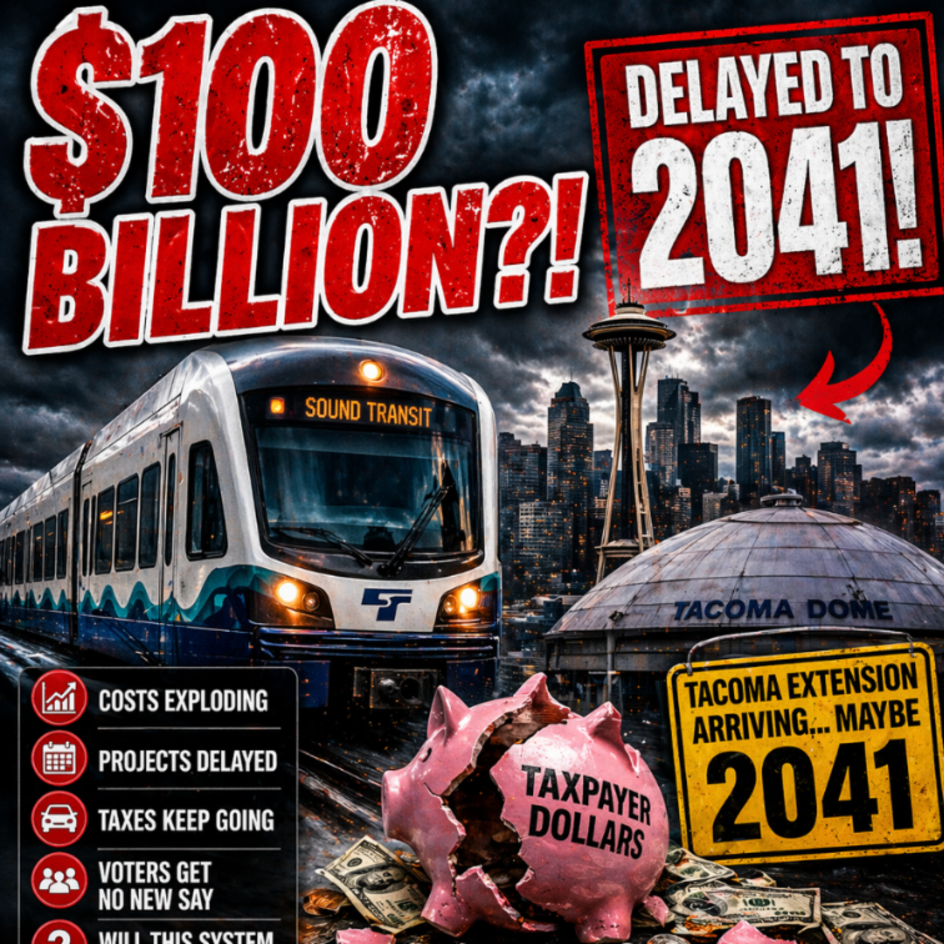 Sound Transit BLOWS Past Budget: $100+ Billion Project Delayed to 2041?