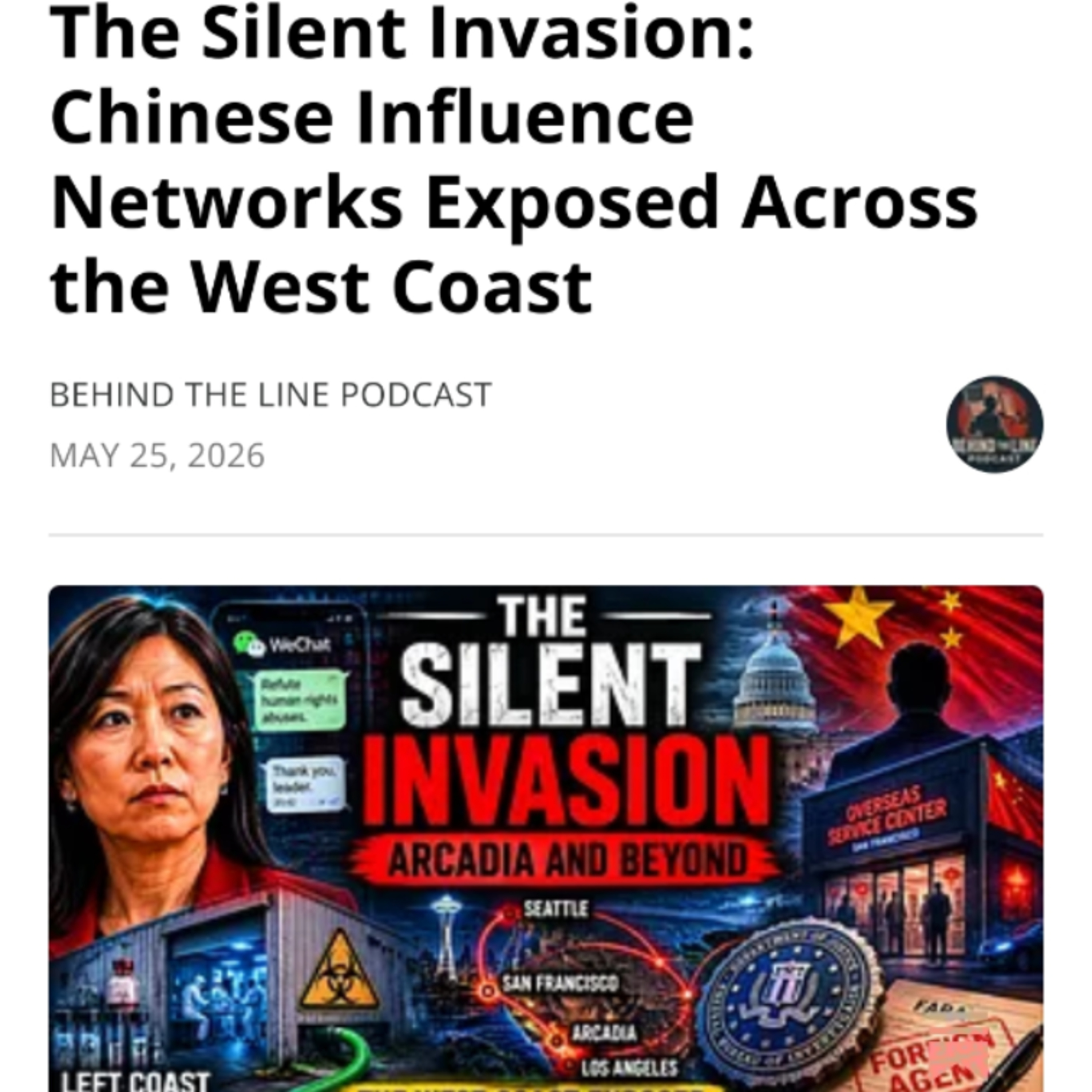 The Silent Invasion: Chinese Influence Networks Exposed Across the West Coast episode artwork