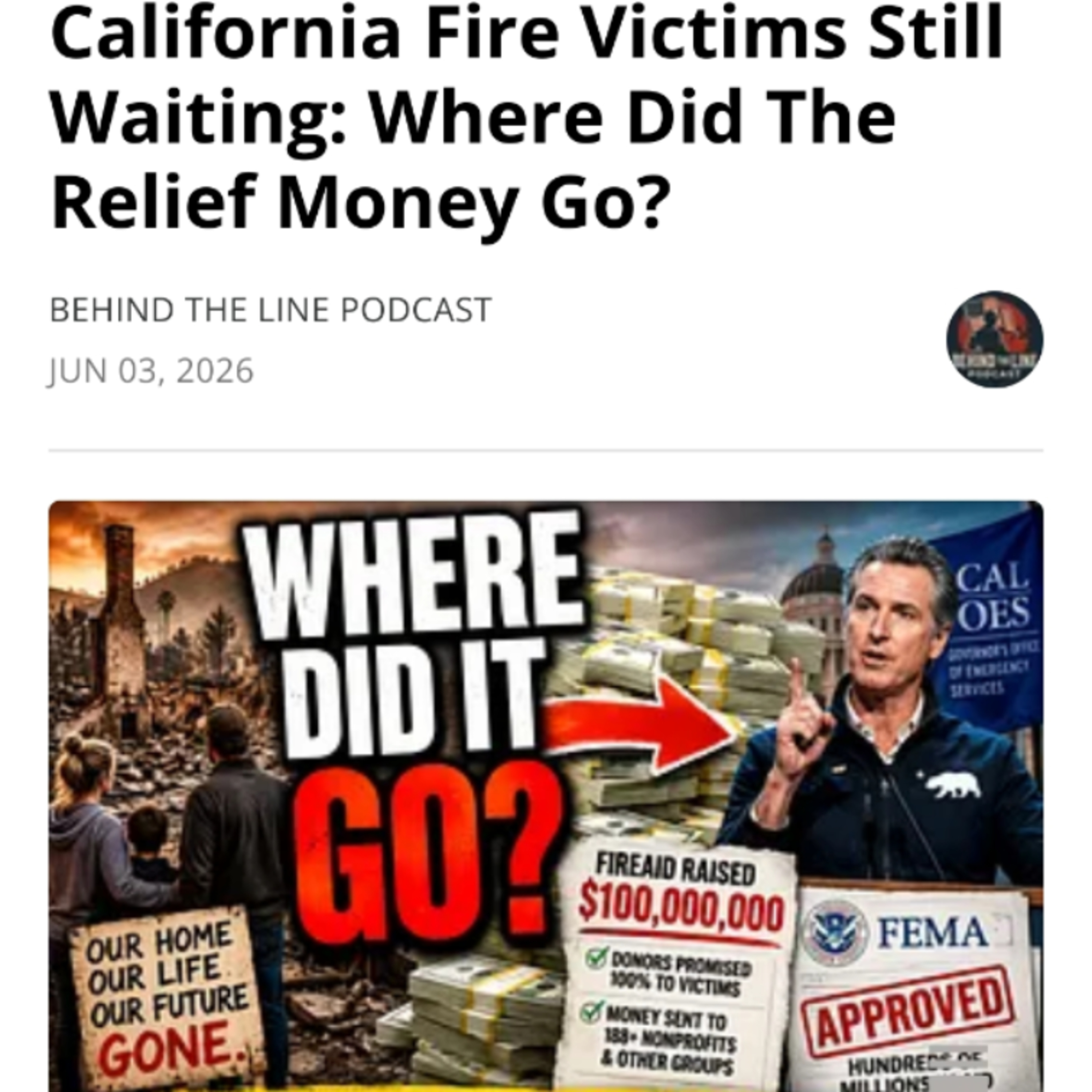 California Fire Victims Still Waiting: Where Did The Relief Money Go? episode artwork