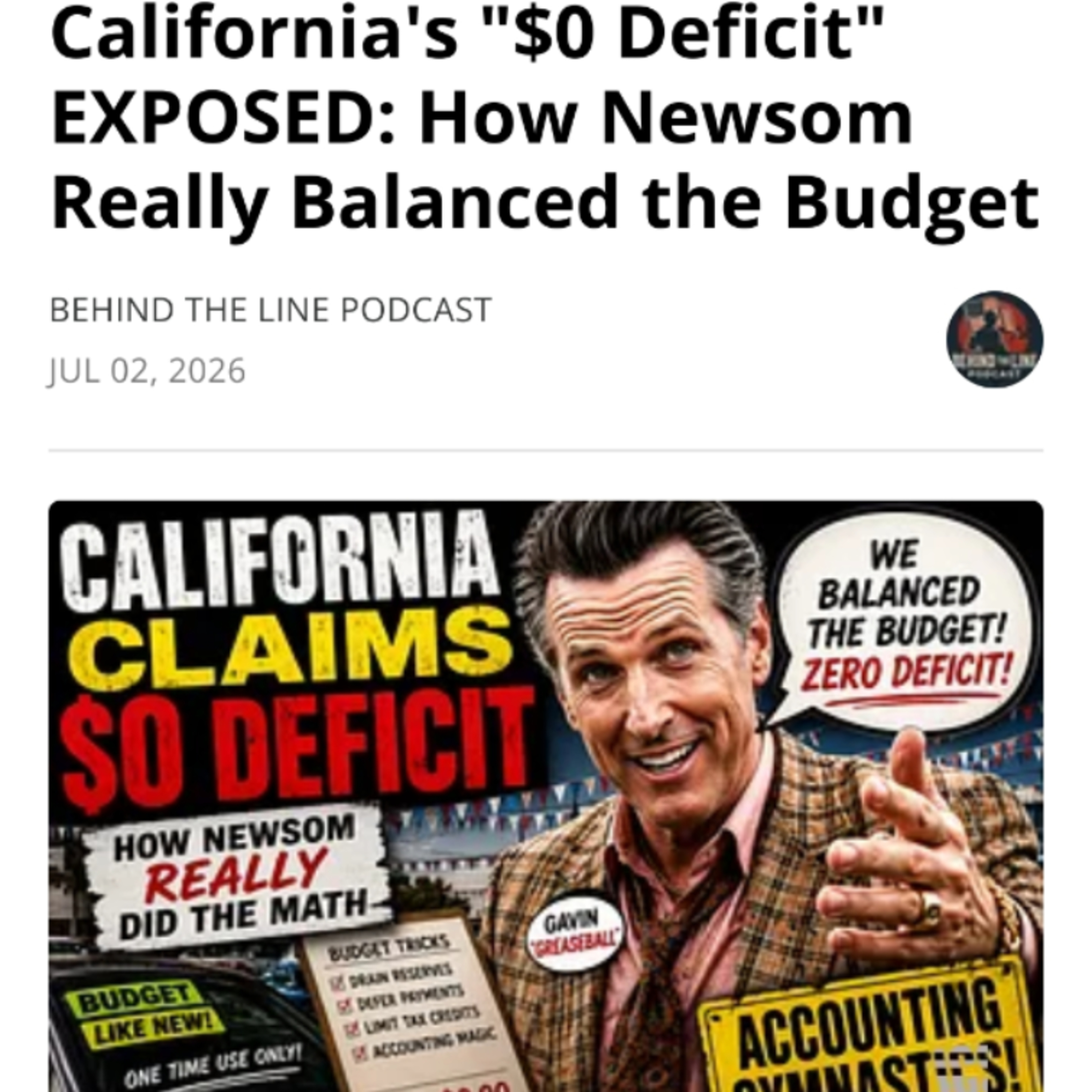 California's "$0 Deficit" EXPOSED: How Newsom Really Balanced the Budget