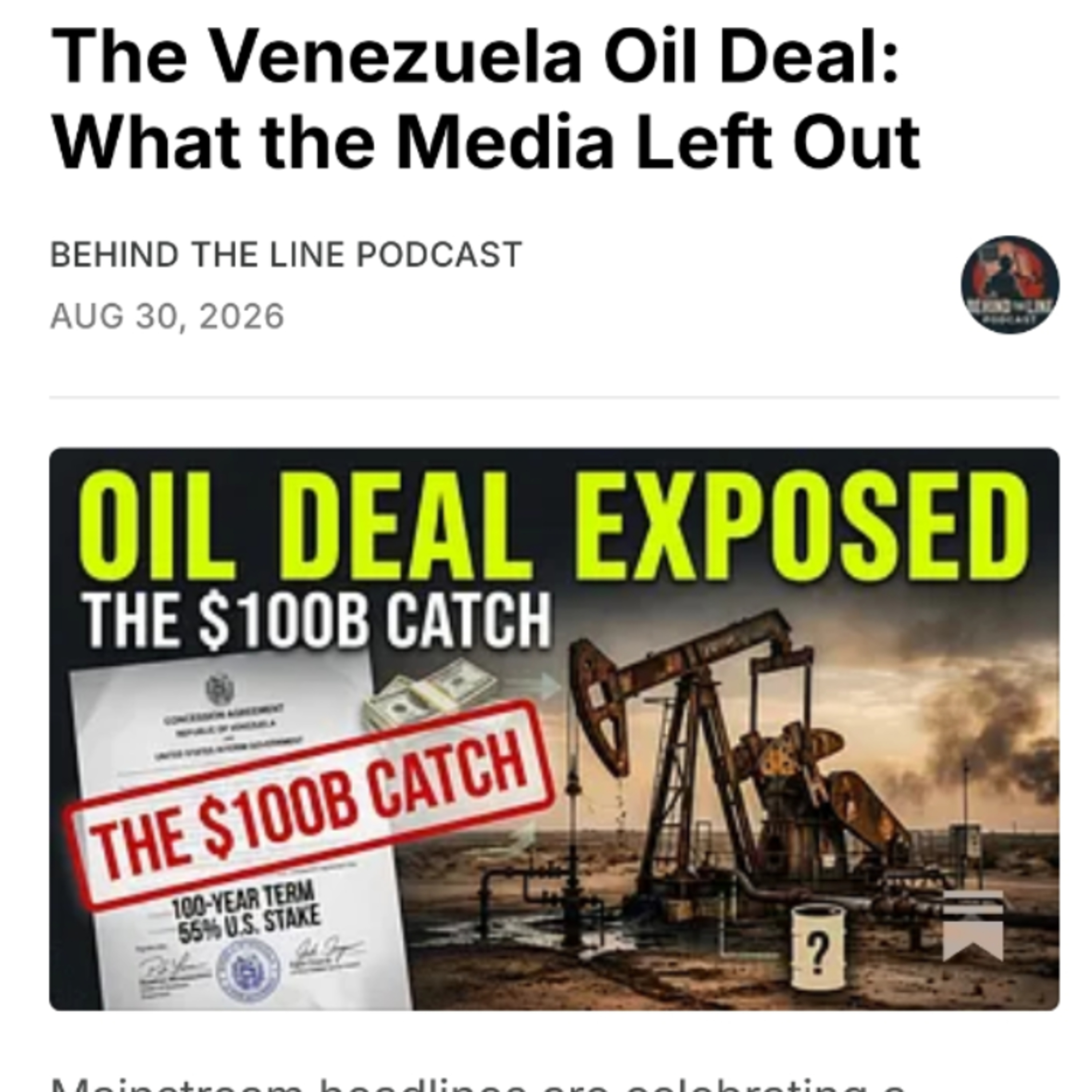 The Venezuela Oil Deal: What the Media Left Out episode artwork