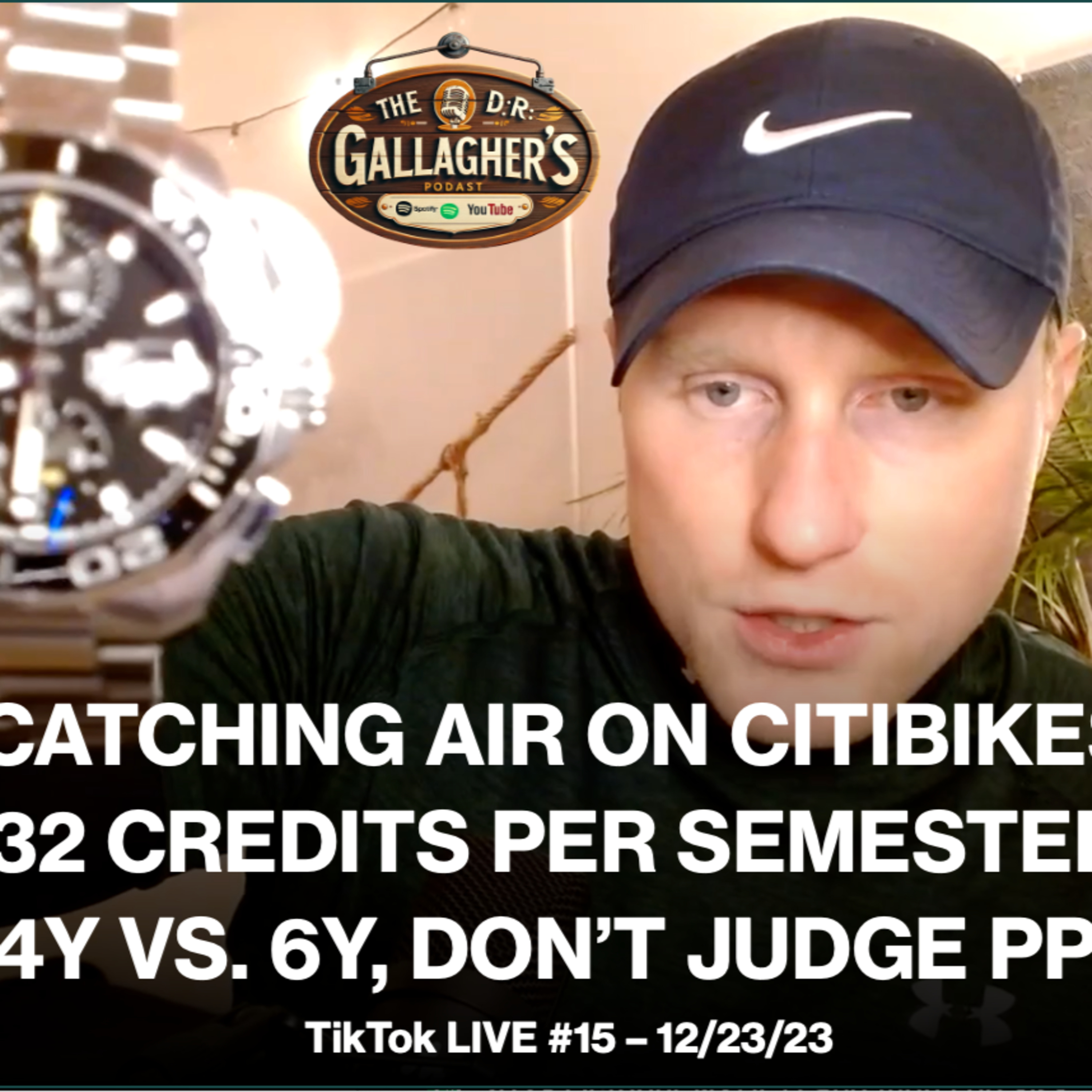 Catching Air on Citibikes, 4y vs. 6y OMFS Residency, 32 Credits per Semester, Don't Judge People - TikTok LIVE #15 - #doctorgallagher  episode artwork