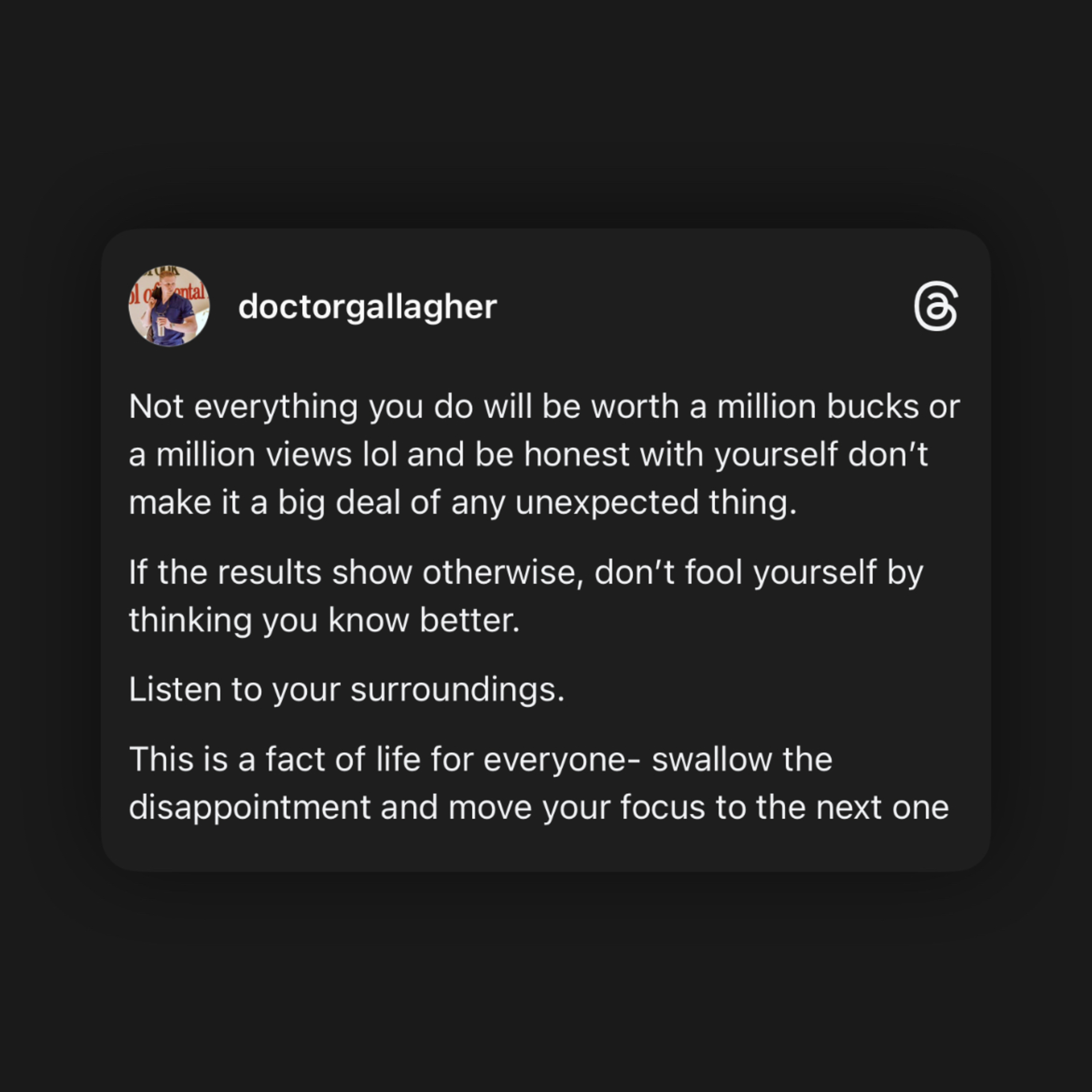 *Don’t Have Delusional Entitlement”