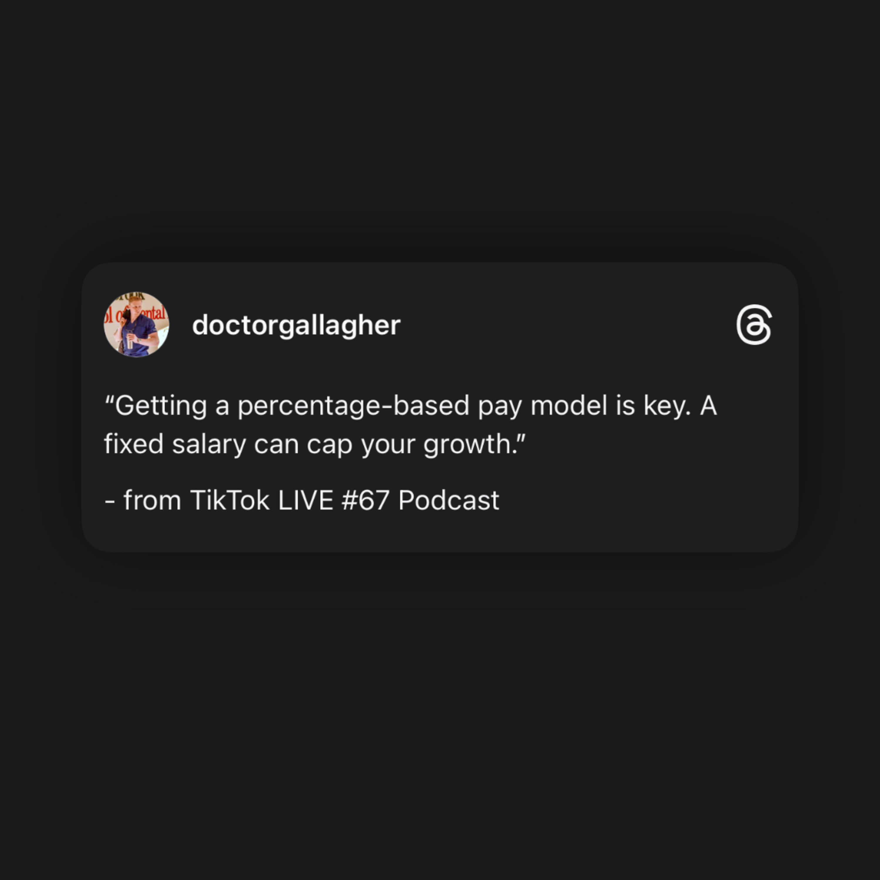 * Percentage-Based Pay > Fixed Salary *
