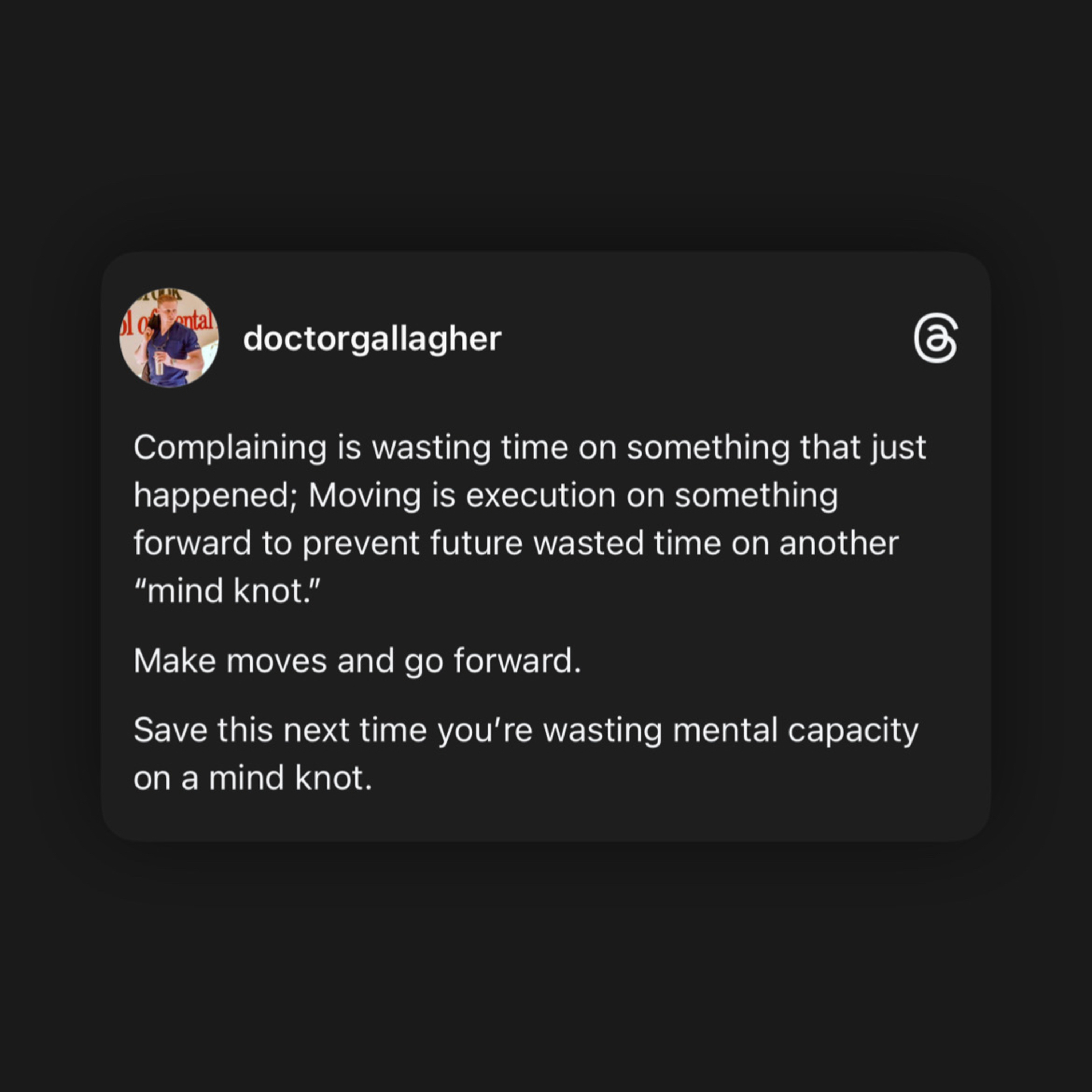 “You’re wasting mental capacity on a ‘mind knot.’”