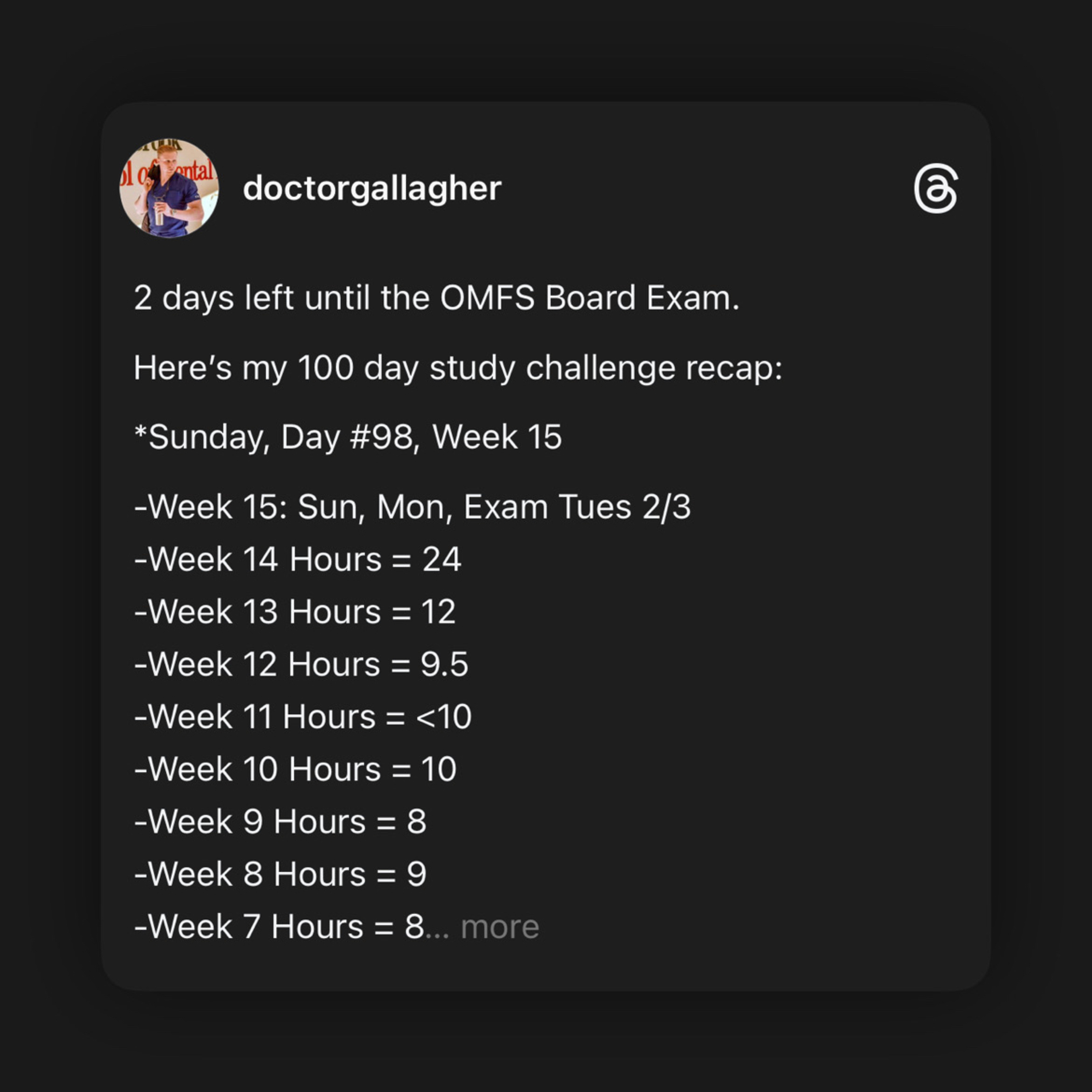 2 days left until the OMFS Oral Board Exam