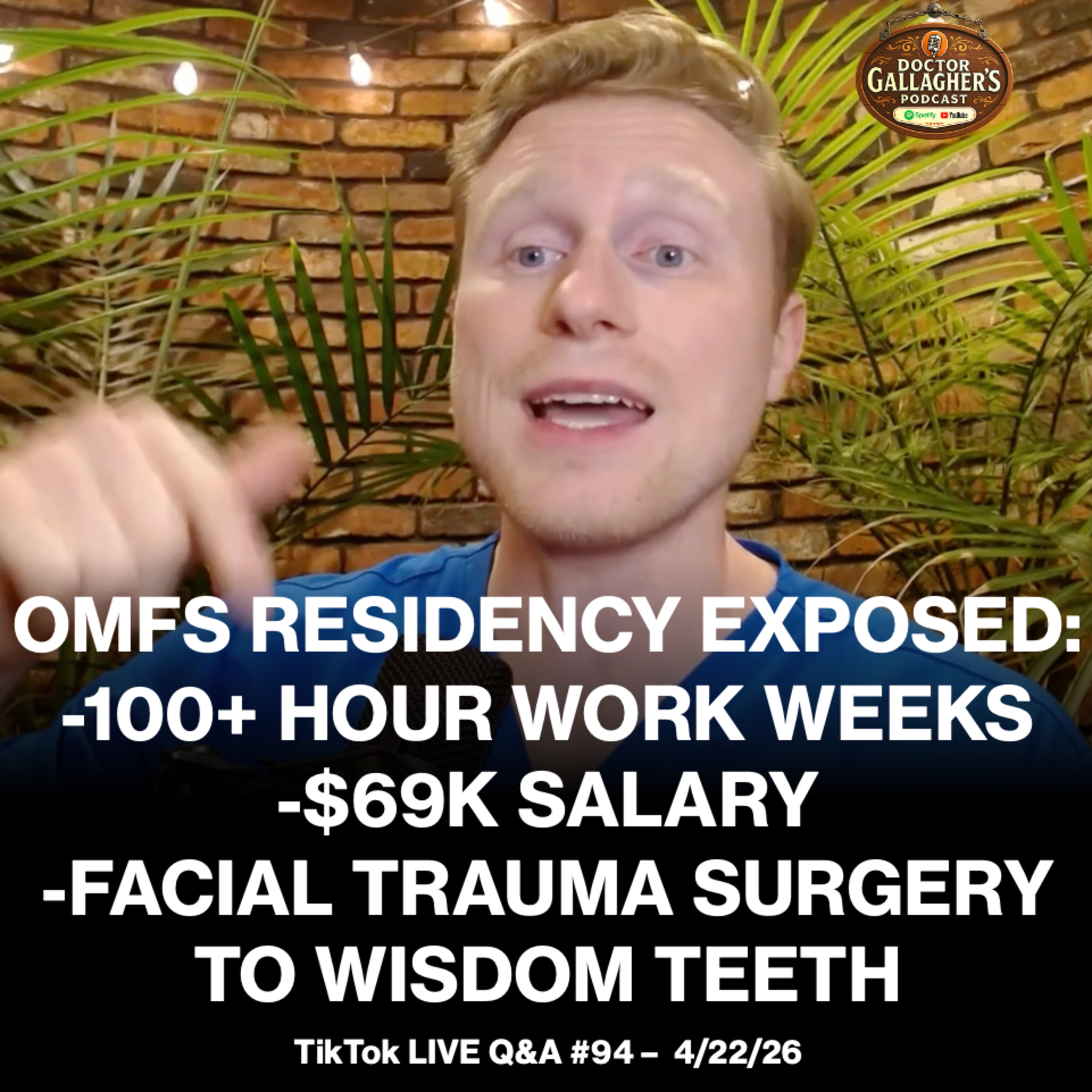 OMFS Residency Exposed: 100+ Hour Weeks, $69K Salary Shock, Facial Trauma Surgery to Wisdom Teeth episode artwork