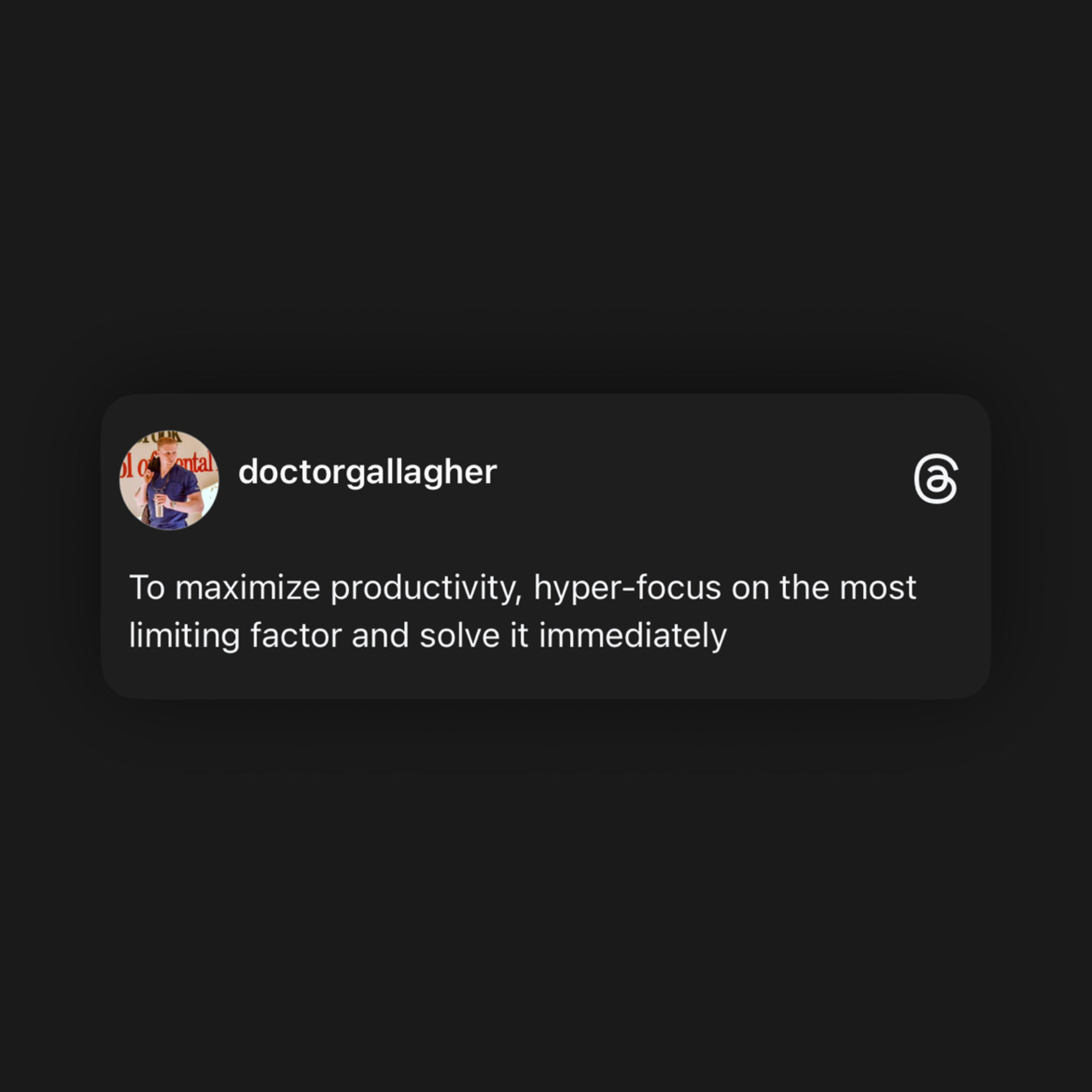 To maximize productivity, hyper-focus on the most limiting factor and solve it immediately episode artwork